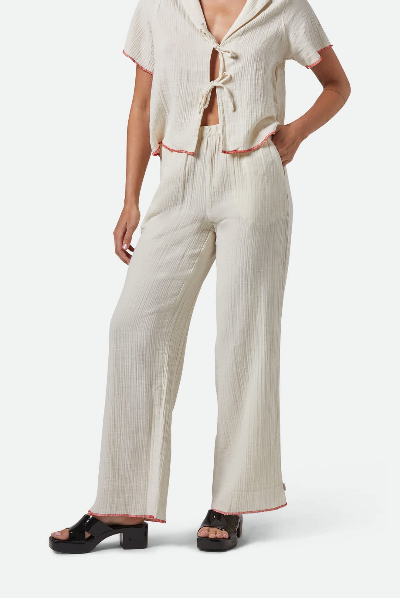 Women's Wandering Hudson Lounge Pant in the color Off White - Additional Fit image