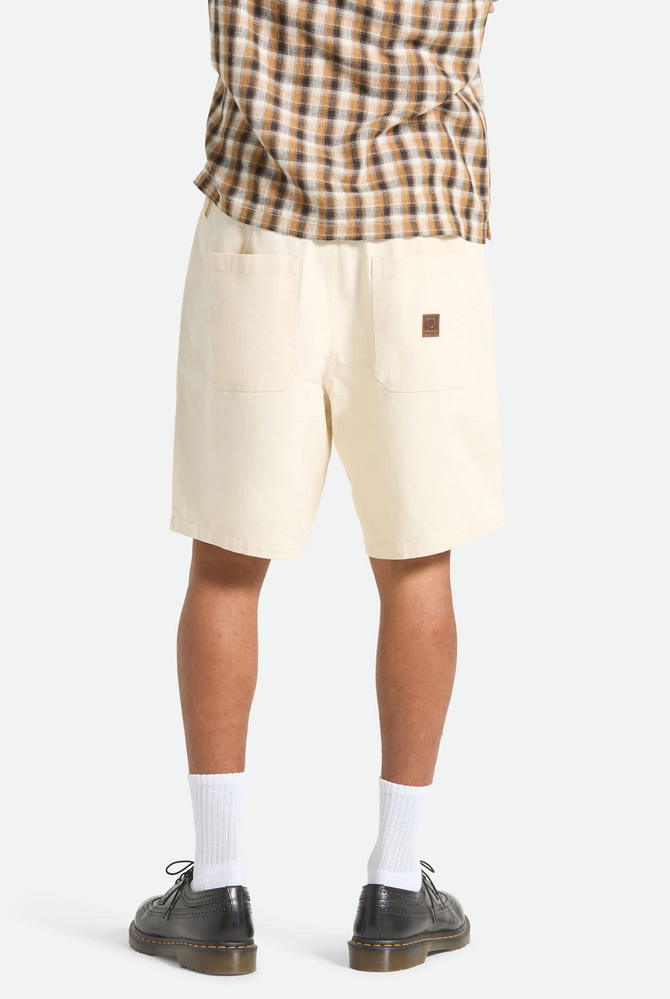 Men's Surplus Vintage Wash Herringbone Short in the color Whitecap - Men's Back View