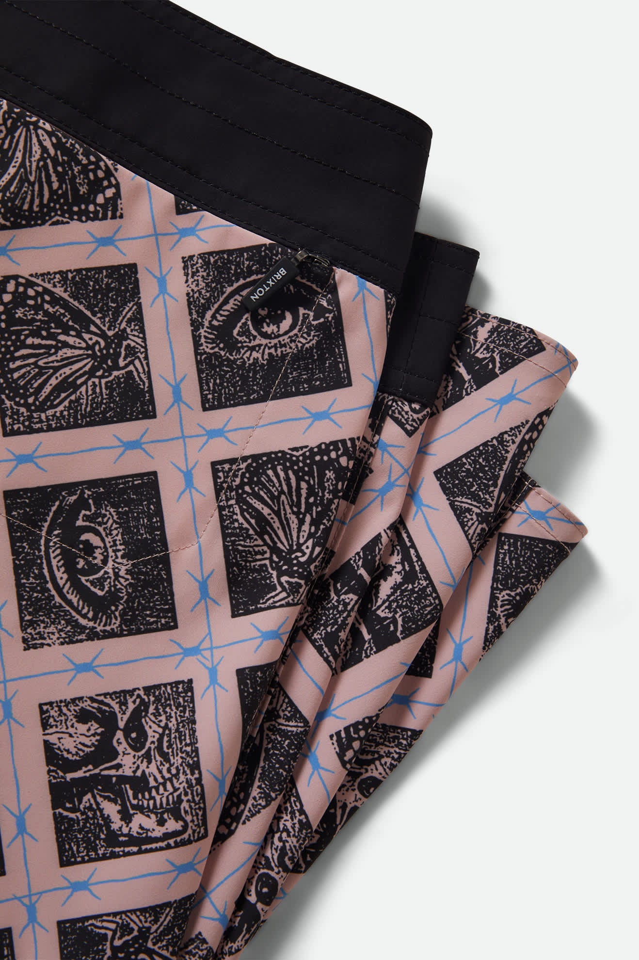 Men's Blitz Boardshort 19" in the color Silver Pink/Black - Additional Laydown image