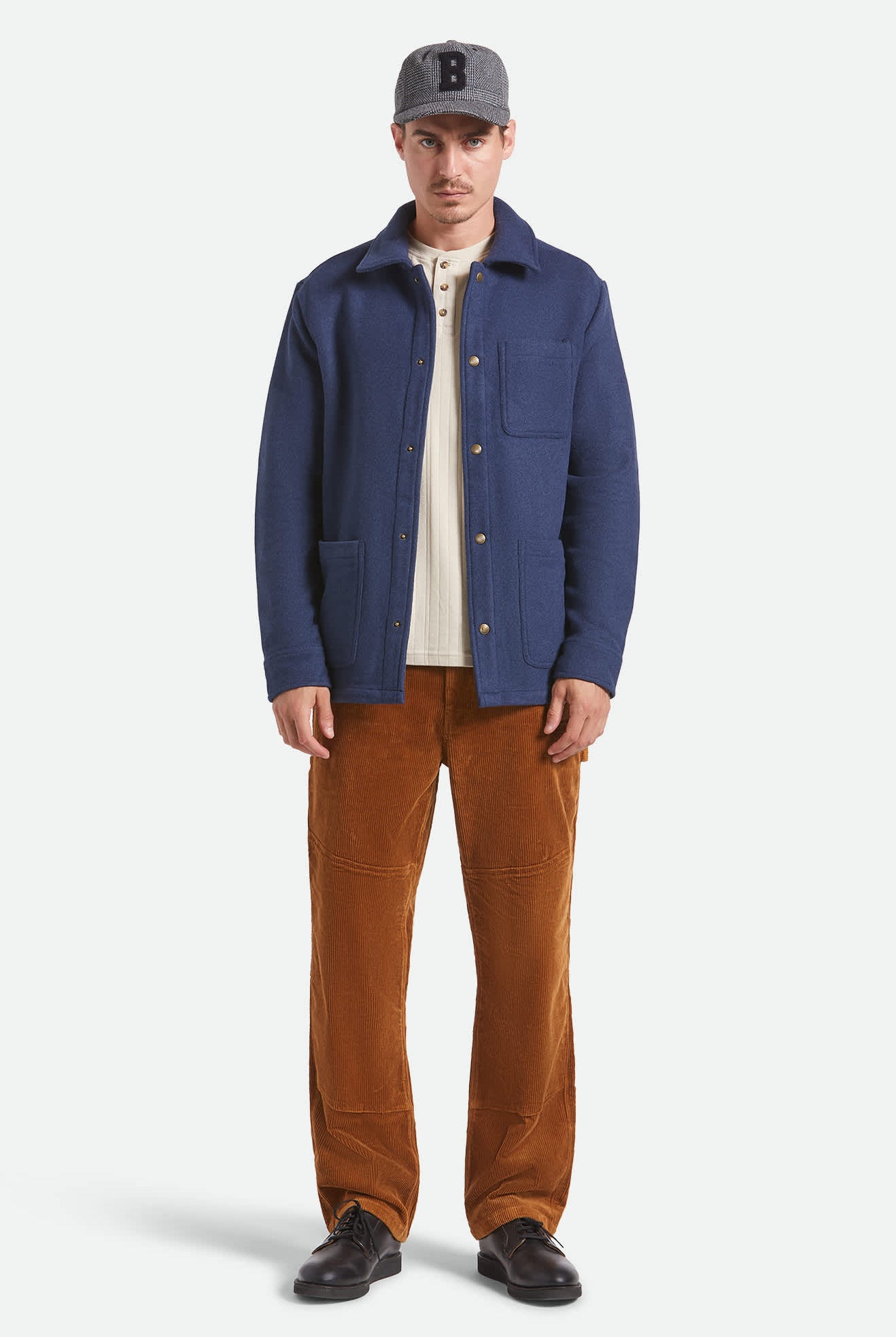 Men's New West Chore Coat in the color Mood Indigo - Additional Fit image