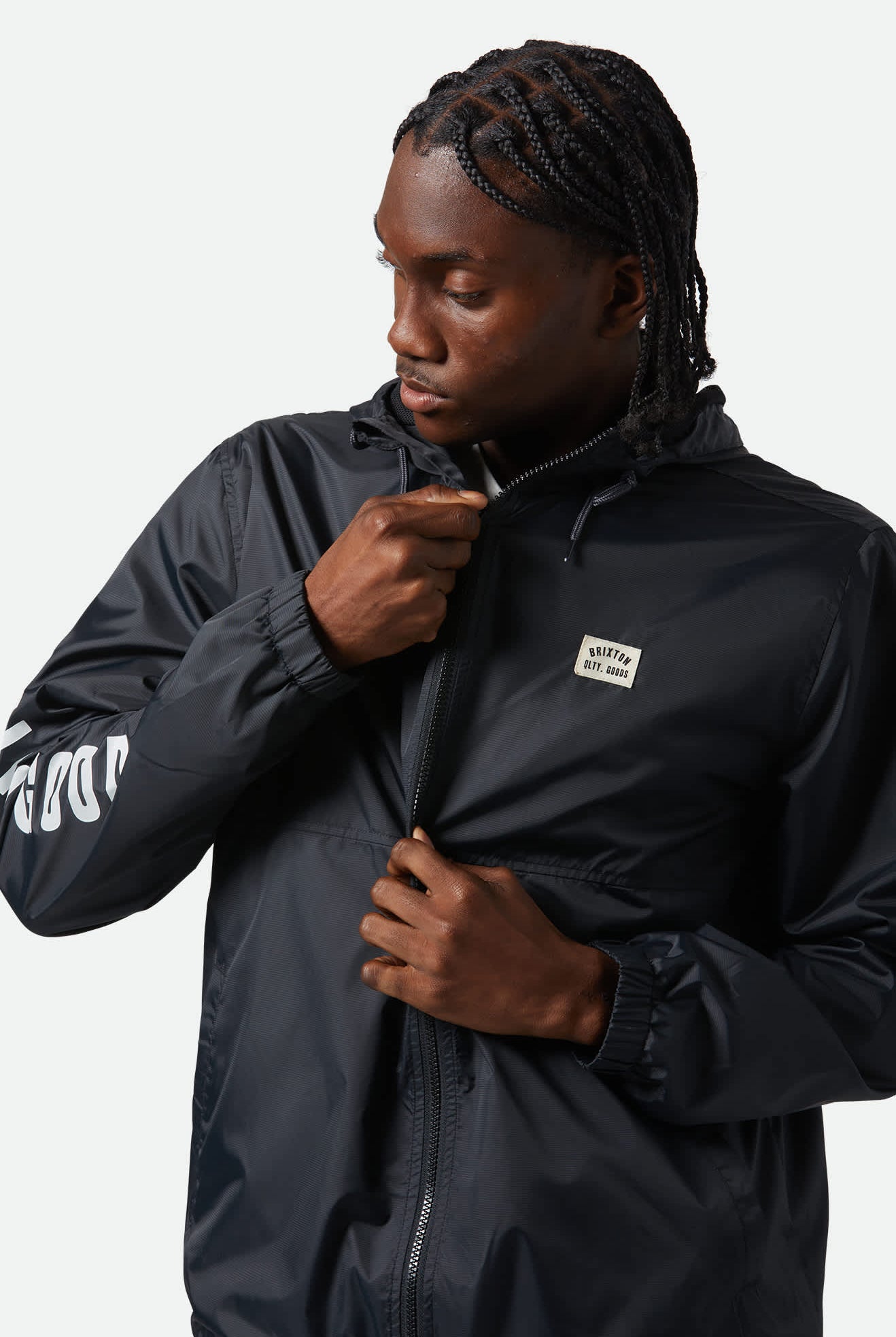 Men's Claxton Woodburn Lightweight Jacket in the color Black - Men's Front View