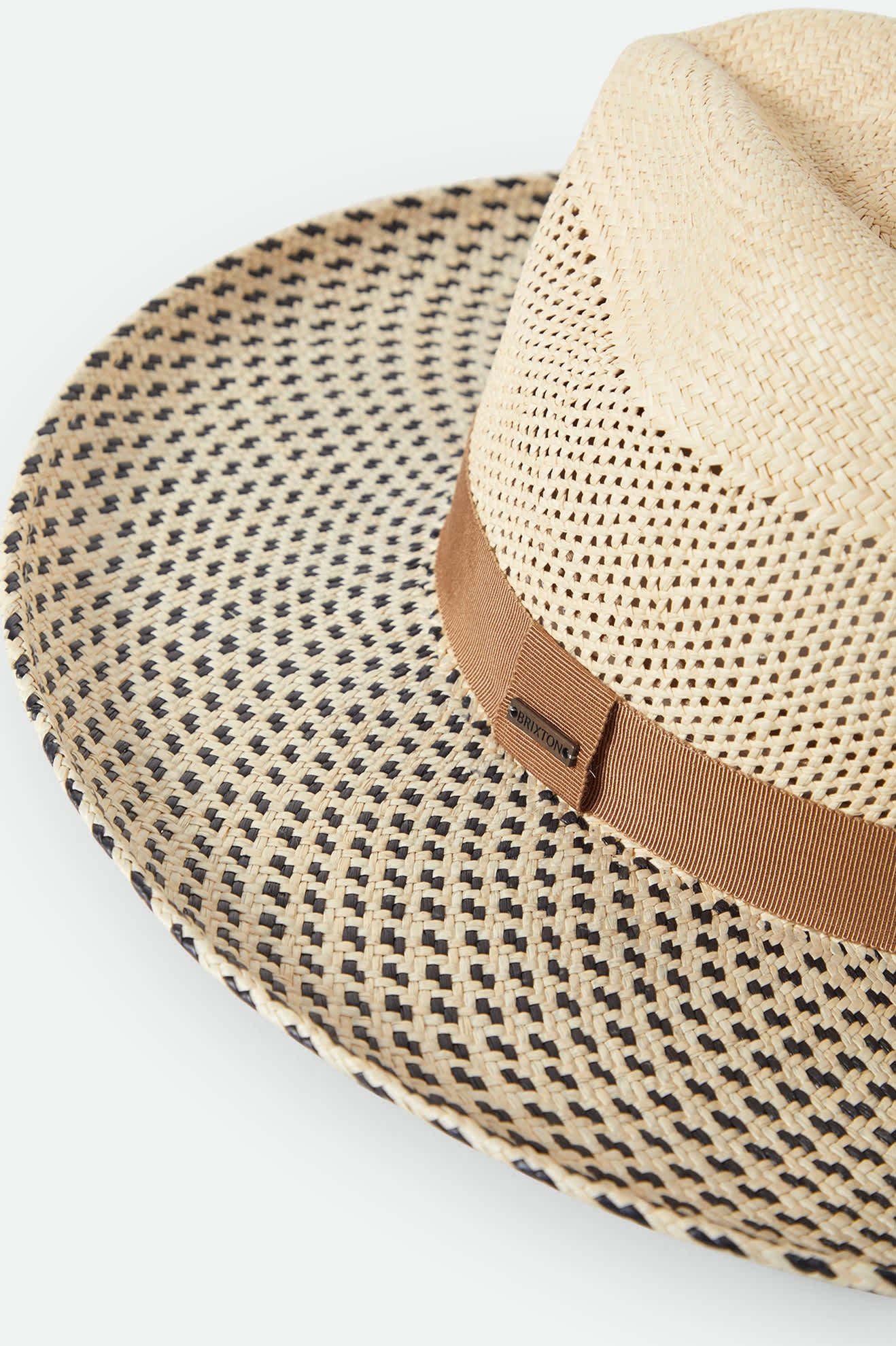 Women's Evangeline Panama Rancher in the color Natural/Black - Additional Laydown image