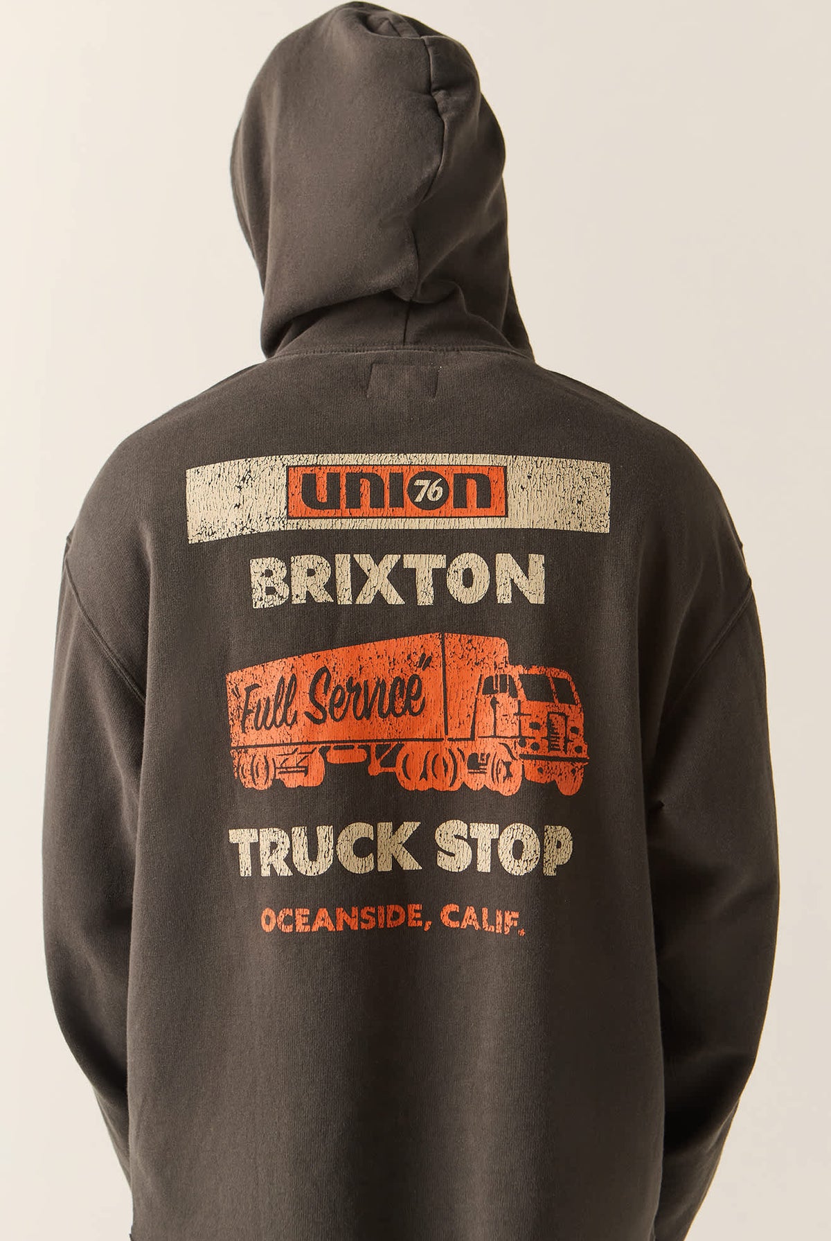 Men's 76 Chopped Hoodie in the color Washed Black - Additional Fit image