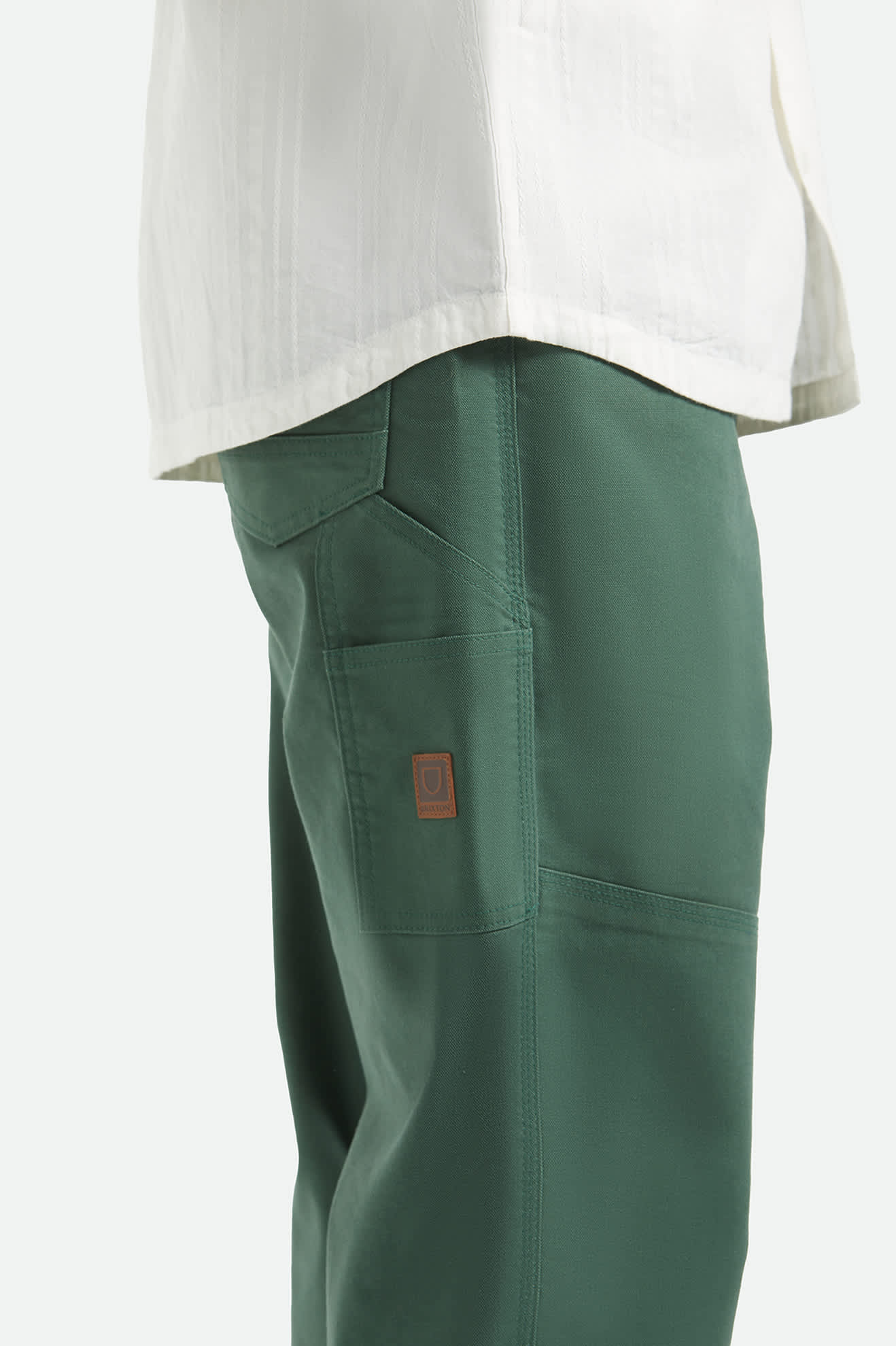 Men's Builders Carpenter Stretch Pant in the color Primary Green - Additional Fit image