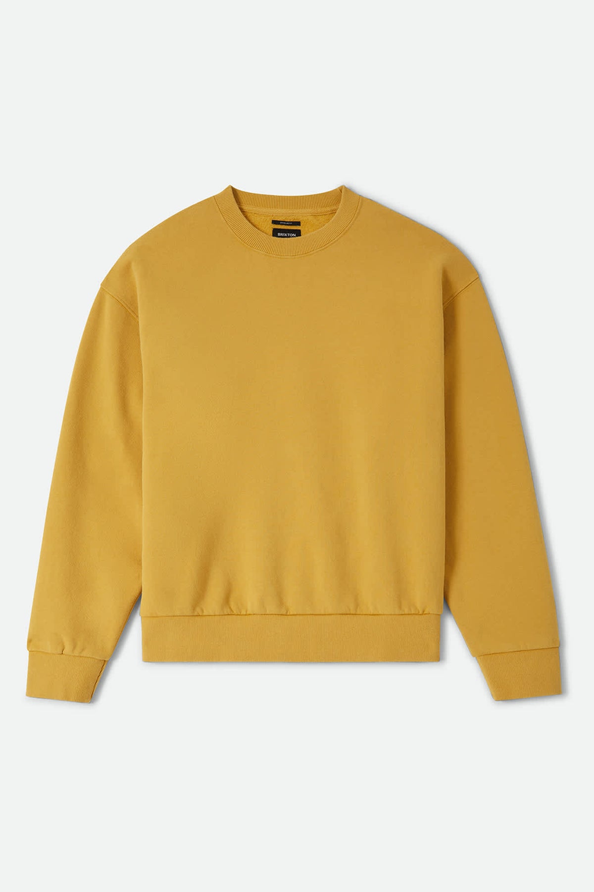 Men's Brixton Baseline Crew Fleece in the color Dusted Ochre Vintage Wash - Front Product View
