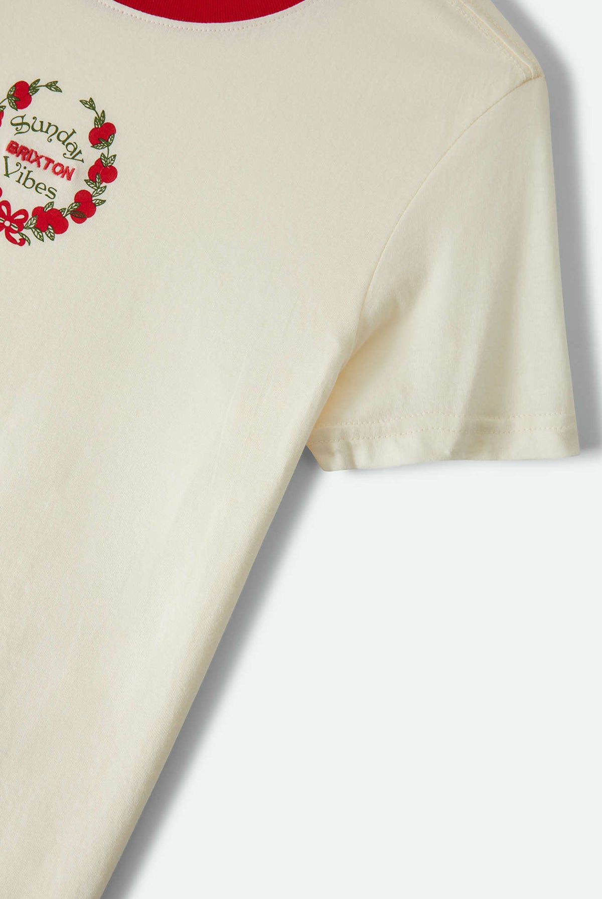 Women's Sunday Vibes Slim Crew T-Shirt in the color Off White - Additional Laydown image