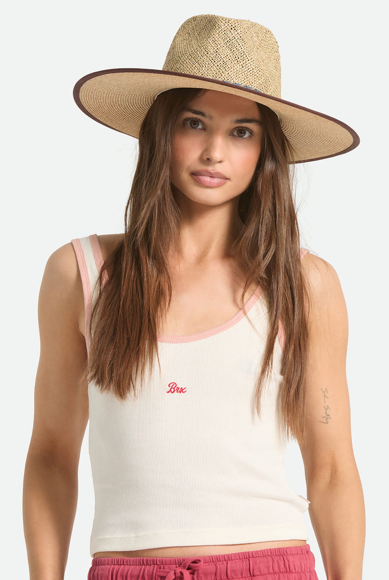 Women's Nova Seagrass Straw Hat in the color Natural/Black - Women's Front View