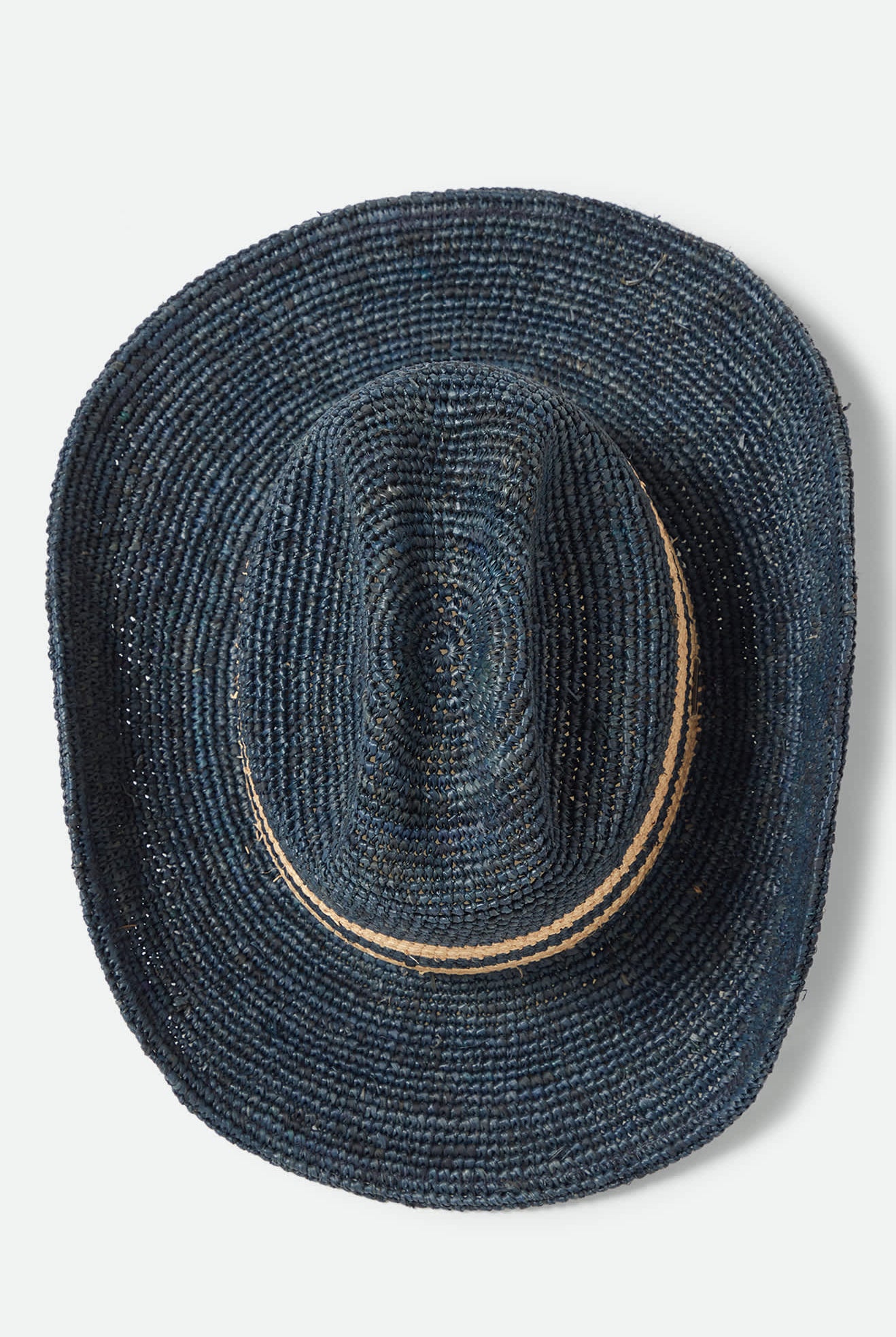 Women's Odessa Straw Packable Cowboy Hat in the color Midnight Blue/Tan Stripe - Additional Laydown image