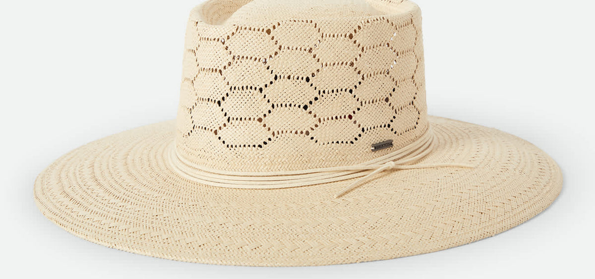 Women's Porto Straw Fedora in the color Natural - Front Product View