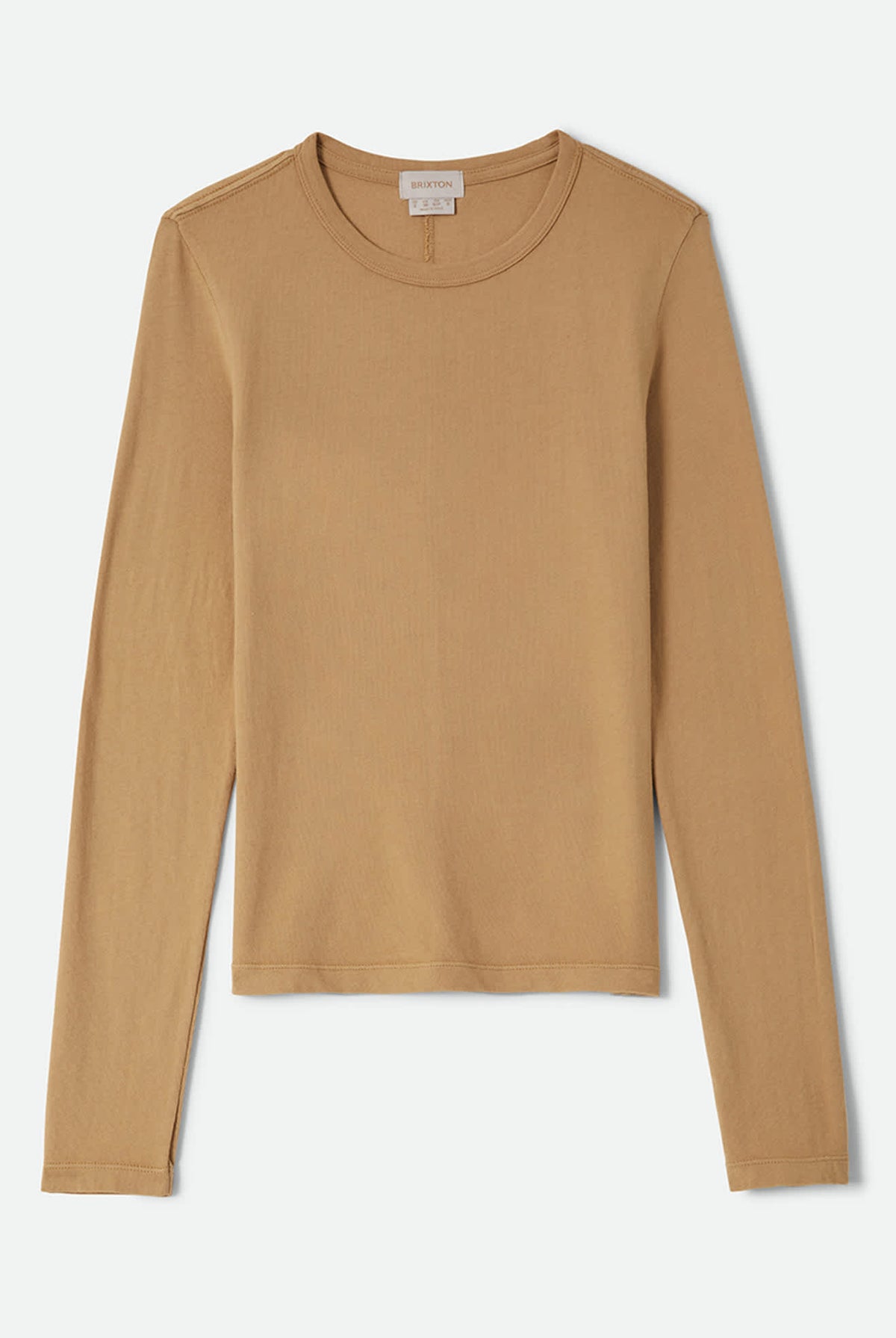 Women's Carefree Organic Garment Dye Slim T-Shirt in the color Khaki - Front Product View