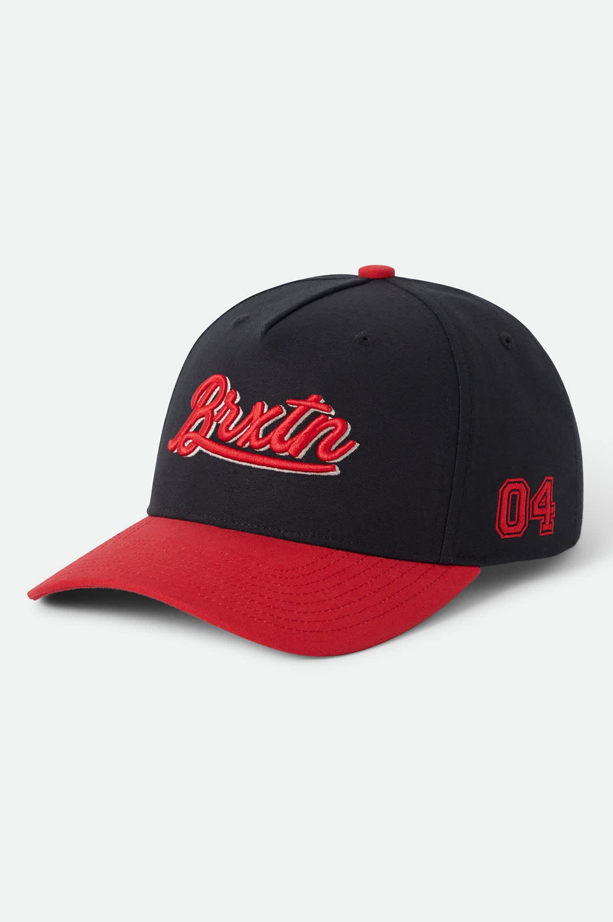 Unisex Jenson Snapback in the color Black/Crimson - Front Product View