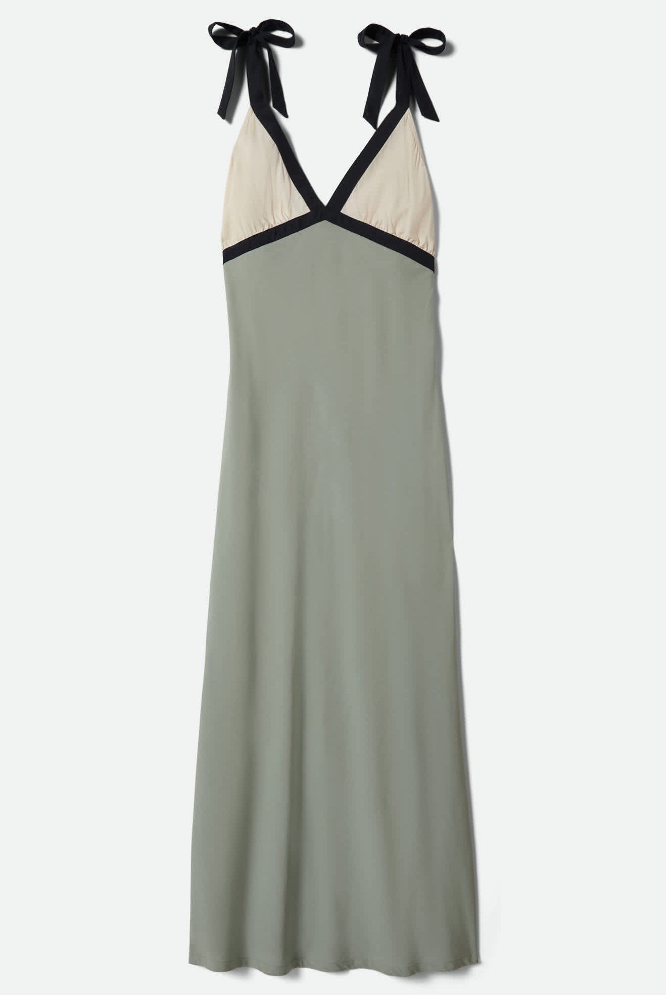 Women's Sunset Tie Slip Dress in the color Sage Green/Whitecap - Front Product View