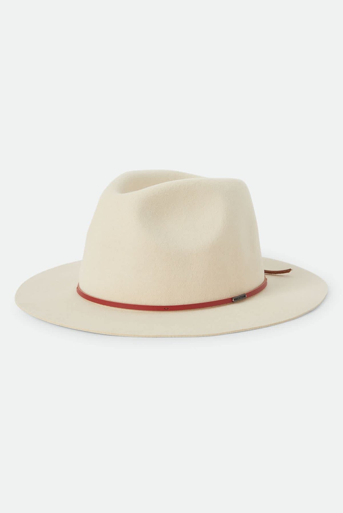 Unisex Wesley Fedora in the color Wax Paper/Red Earth - Front Product View
