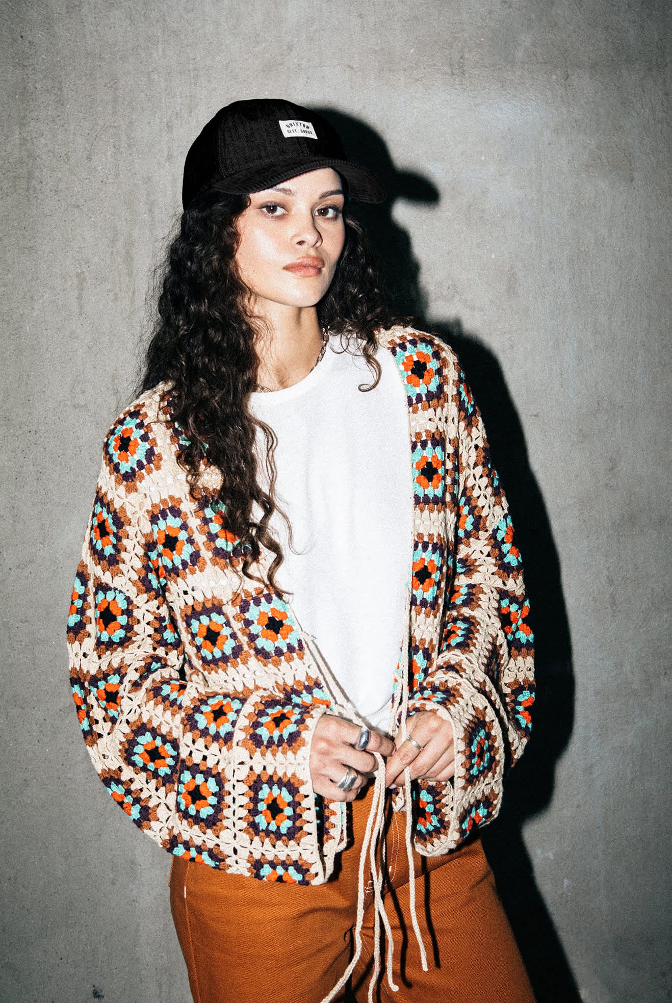 Women's Crochet Knit Kimono in the color Multi Color - Men's Lifestyle image