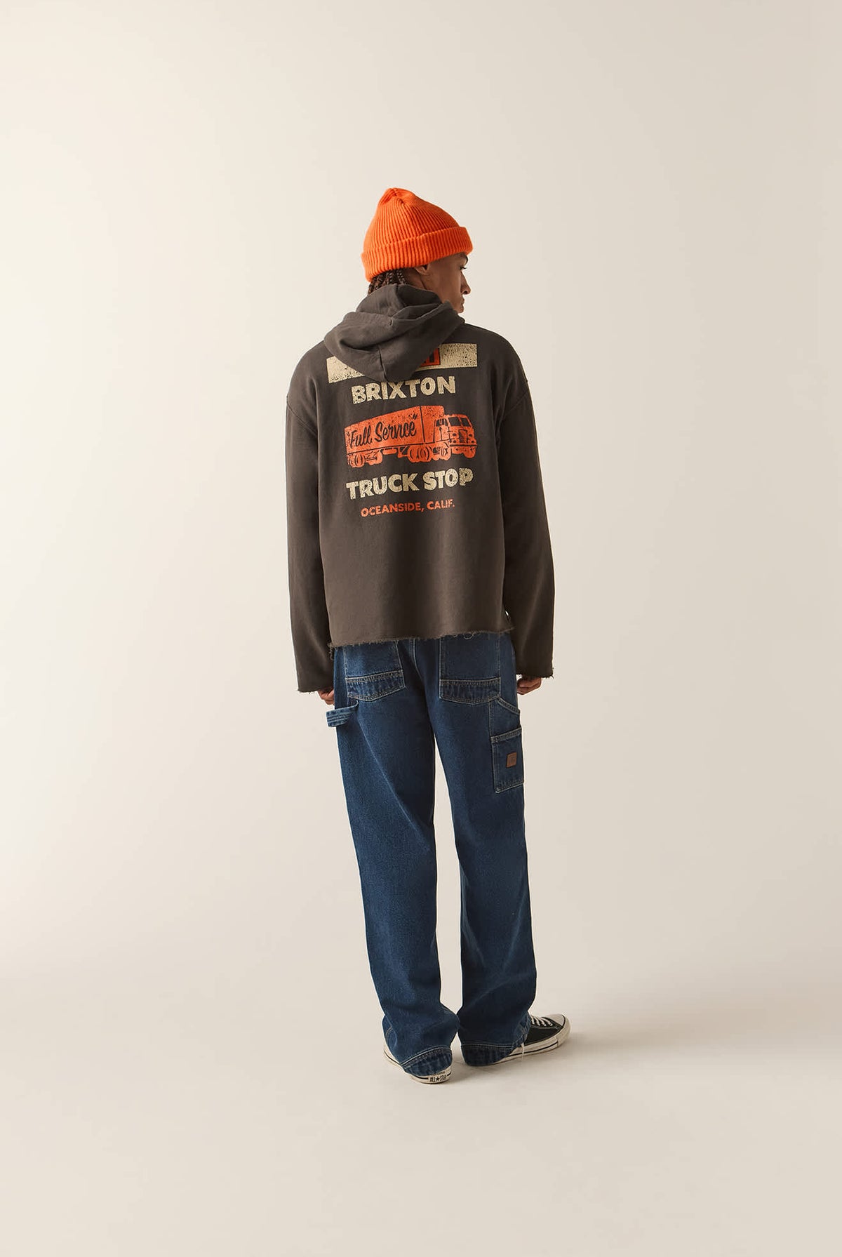 Men's 76 Chopped Hoodie in the color Washed Black - Additional Fit image