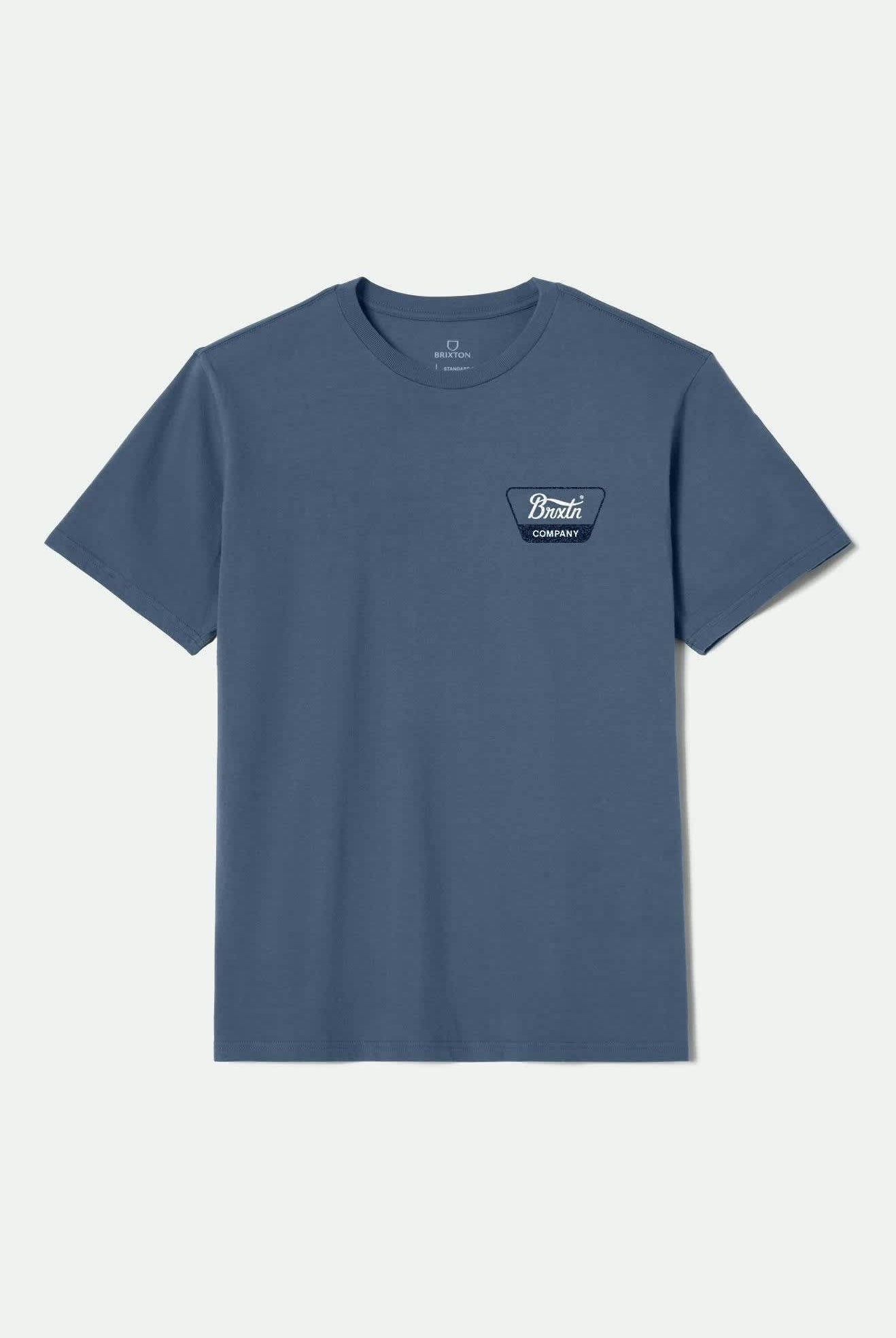 Men's Linwood S/S Standard T-Shirt in the color Harbor Blue/Cool Grey/Washed Copper - Front Product View