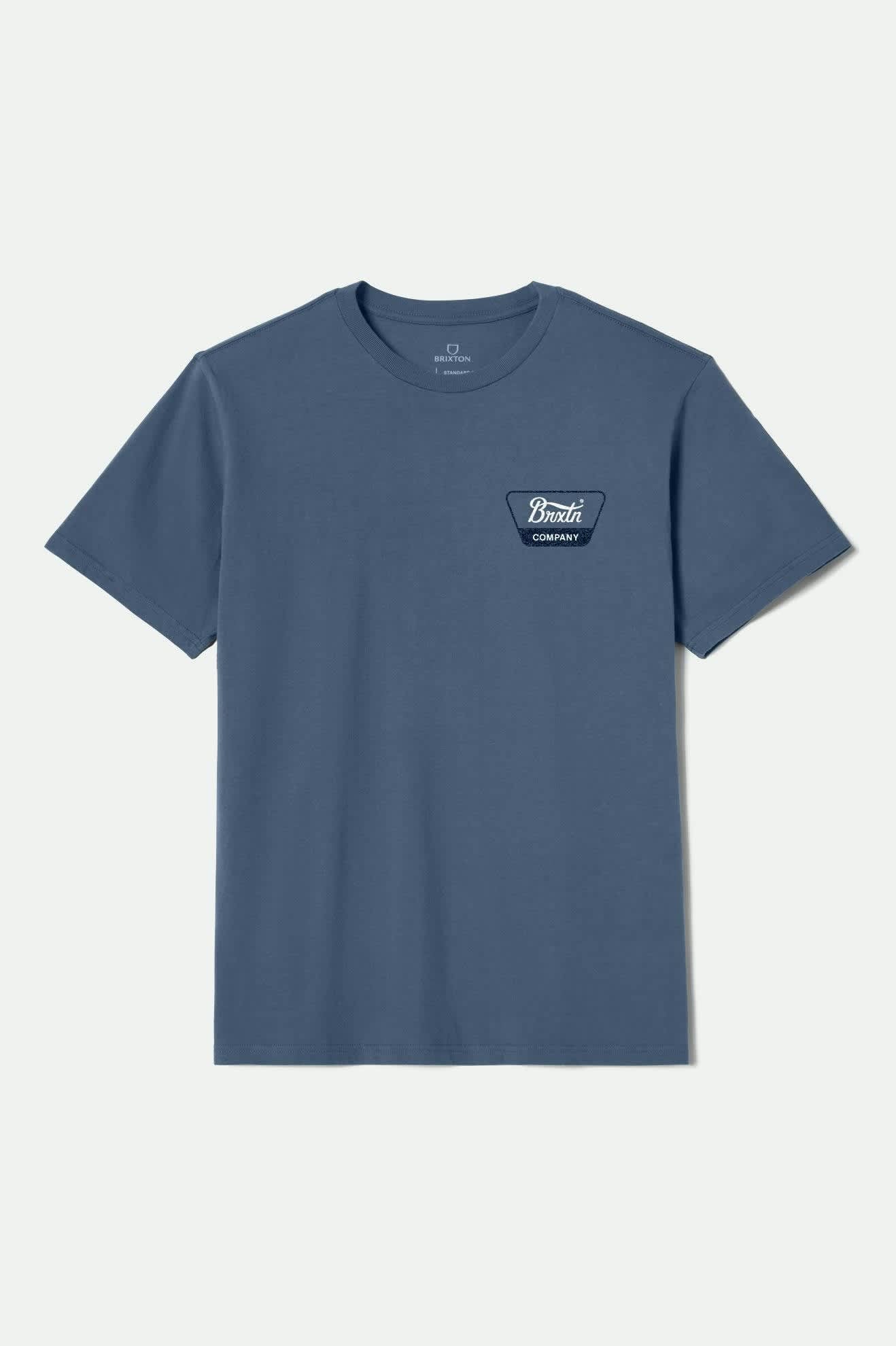 Men's Linwood S/S Standard T-Shirt in the color Harbor Blue/Cool Grey/Washed Copper - Front Product View