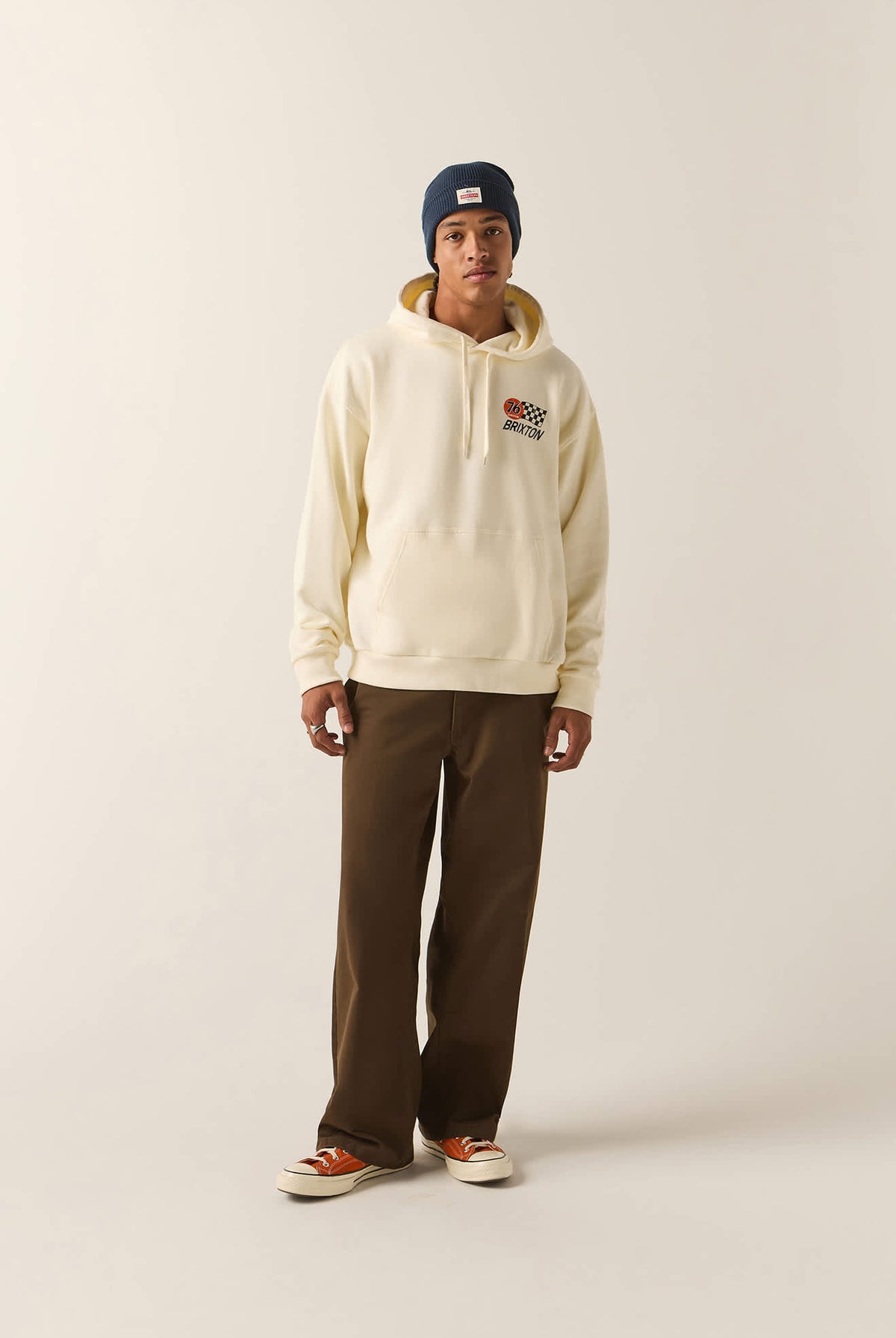 Men's 76 Finish Line Hoodie in the color Washed Off White - Additional Fit image