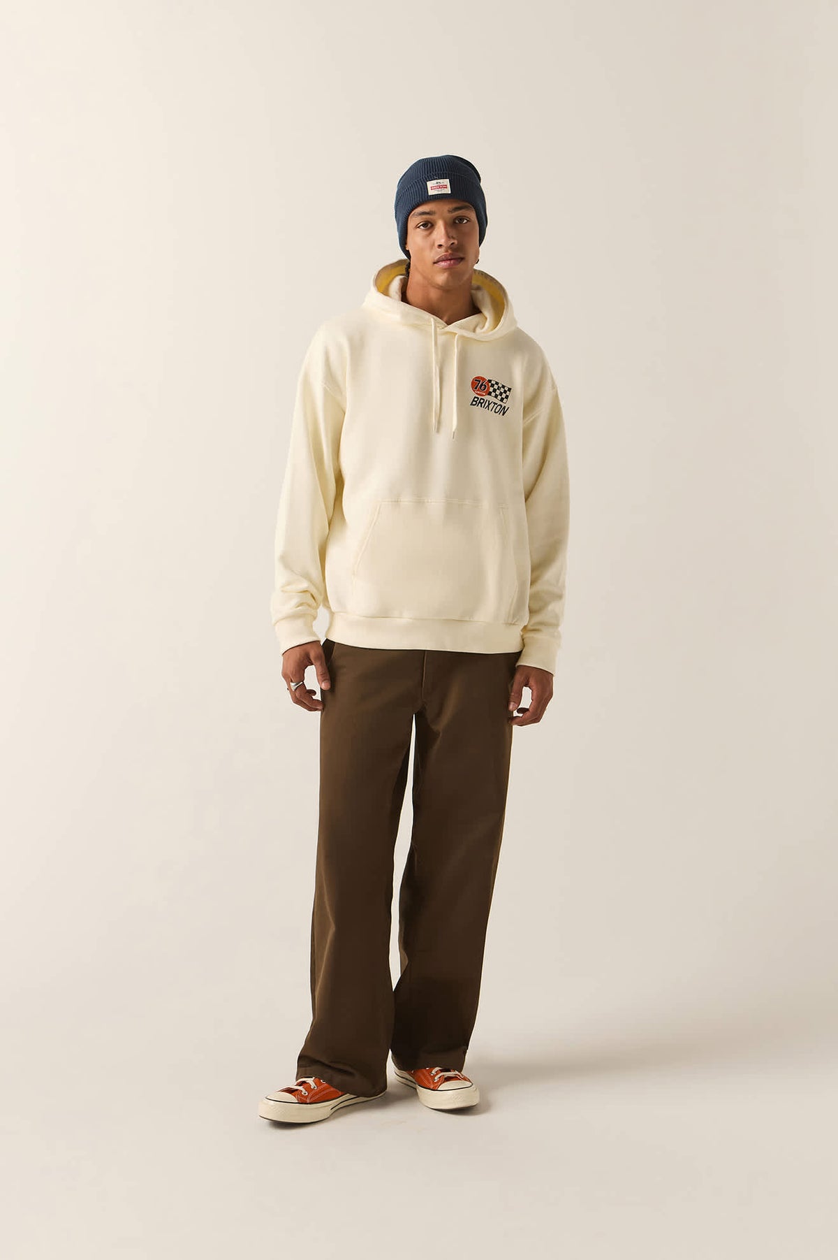 Men's 76 Finish Line Hoodie in the color Washed Off White - Additional Fit image