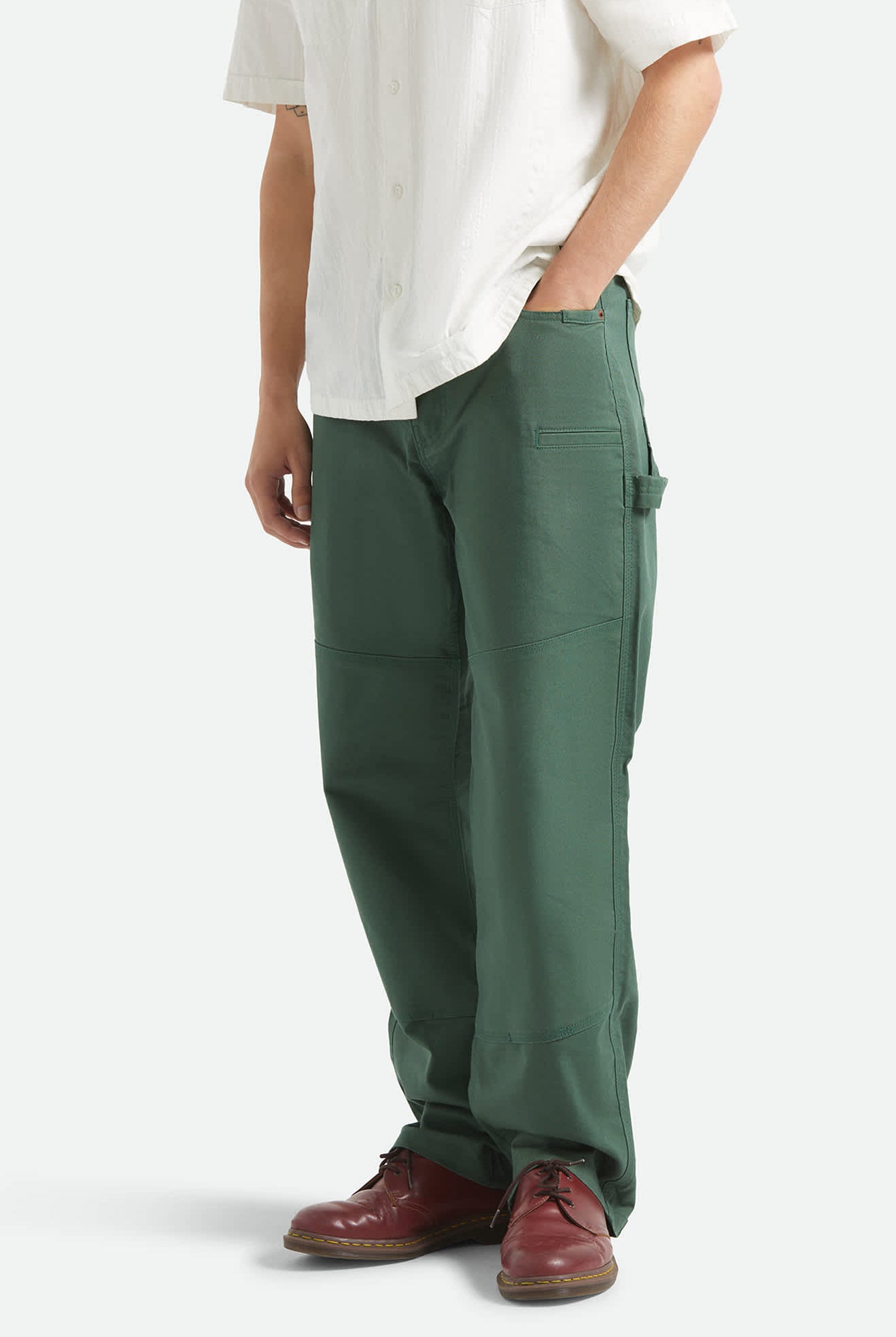 Men's Builders Carpenter Stretch Pant in the color Primary Green - Additional Fit image