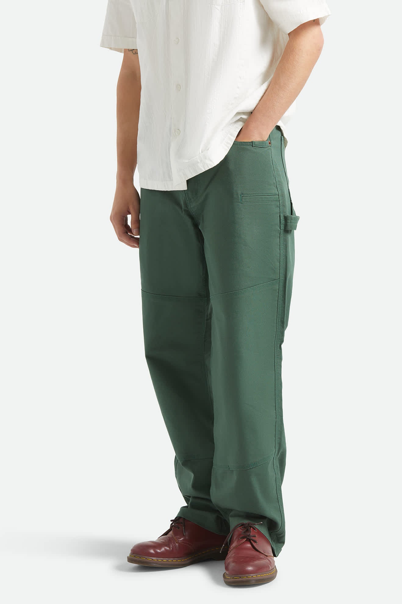 Men's Builders Carpenter Stretch Pant in the color Primary Green - Additional Fit image