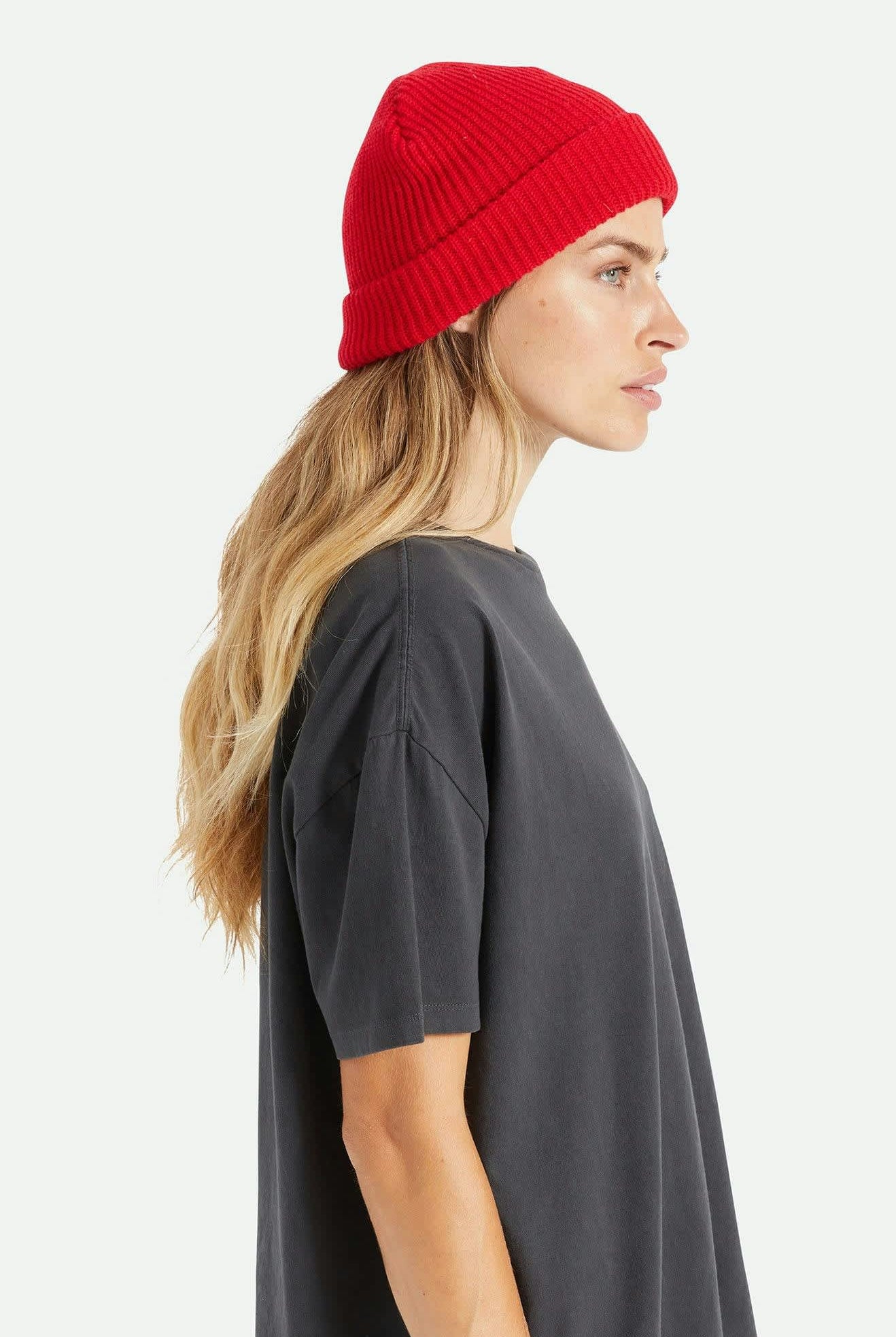 Unisex Heist Beanie in the color Red - Women's Side View