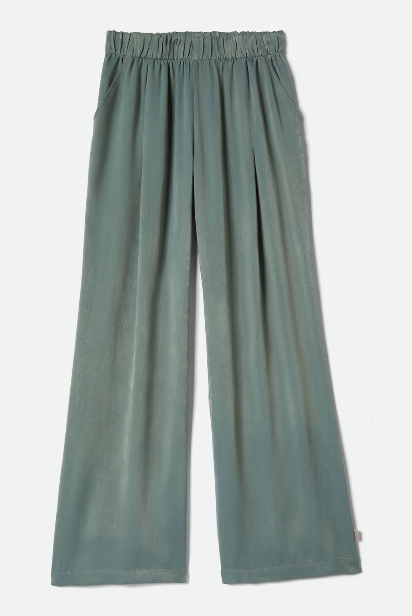 Women's Soho Silky Pant in the color Blue Green Shine - Front Product View