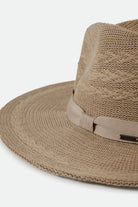 Women's Lyons Knit Pattern Packable Hat in the color Light Tan/Light Tan - Additional Laydown image
