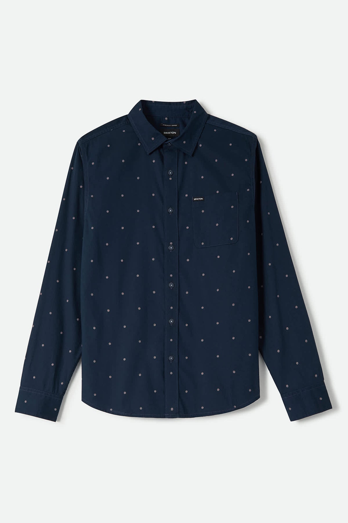 Men's Charter Print Shirt in the color Washed Navy Geo - Front Product View