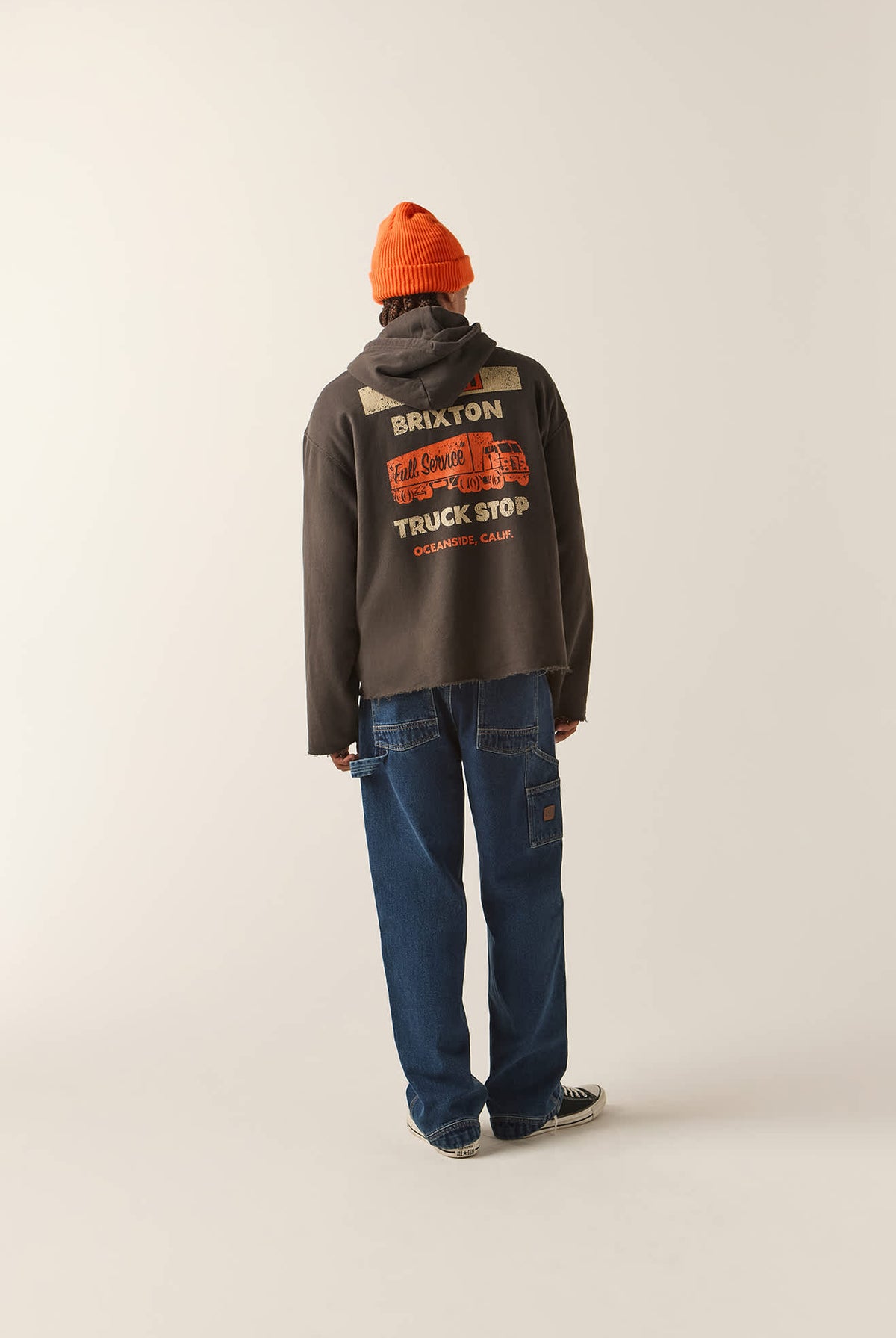 Men's 76 Chopped Hoodie in the color Washed Black - Additional Fit image