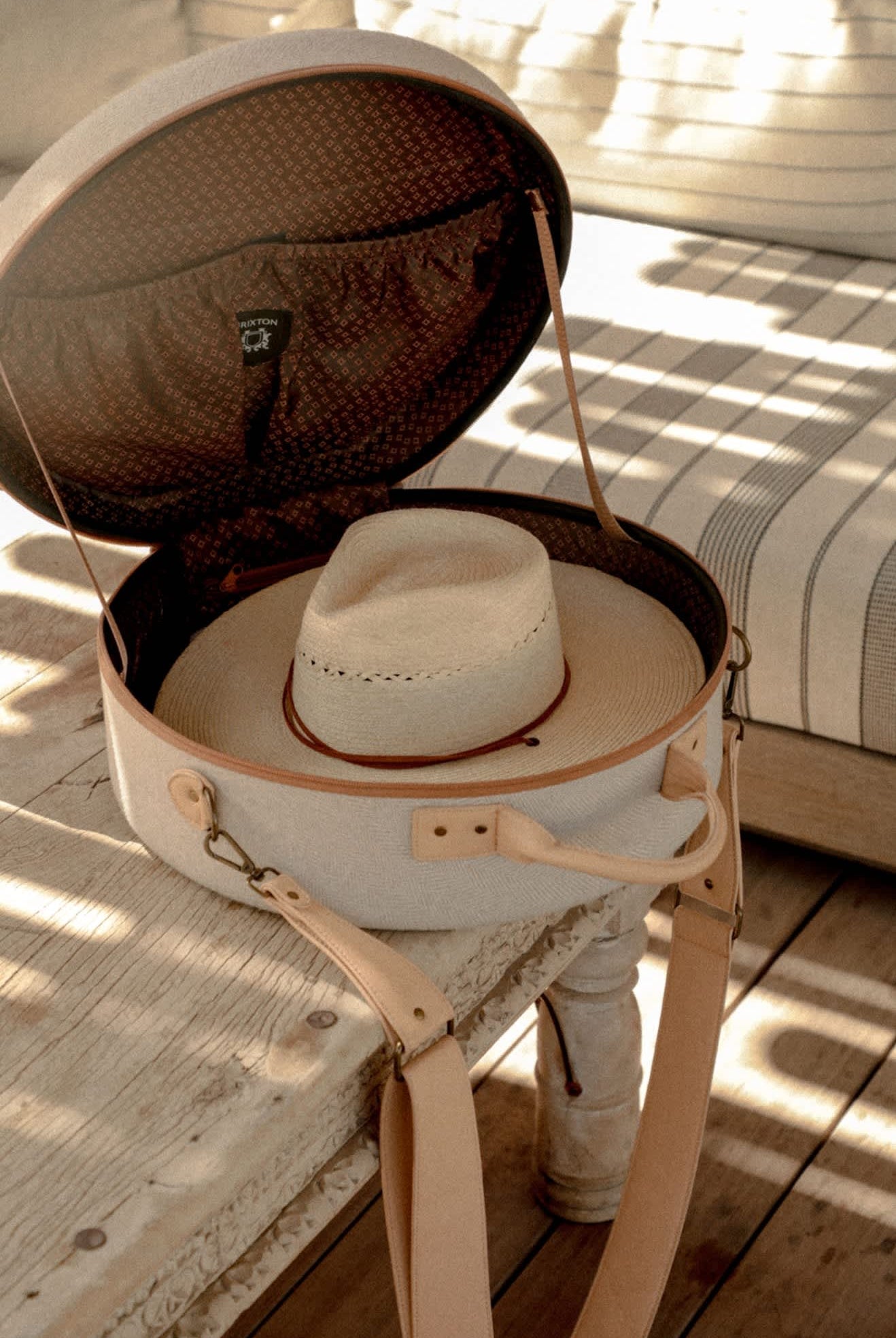 Unisex Done Proper Fedora Travel Case in the color Cream/Beige - Additional Laydown image