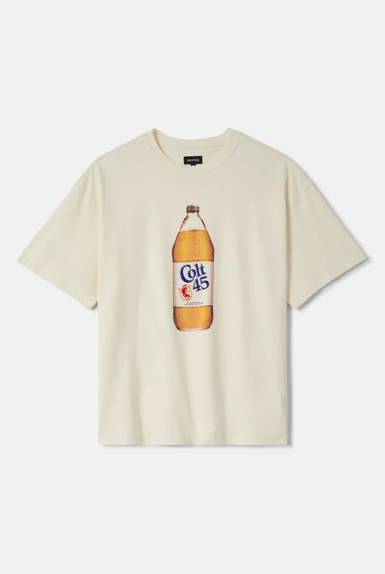 Men's Colt 45 Forty Oz Short Sleeve Oversized T-Shirt in the color Natural - Front Product View