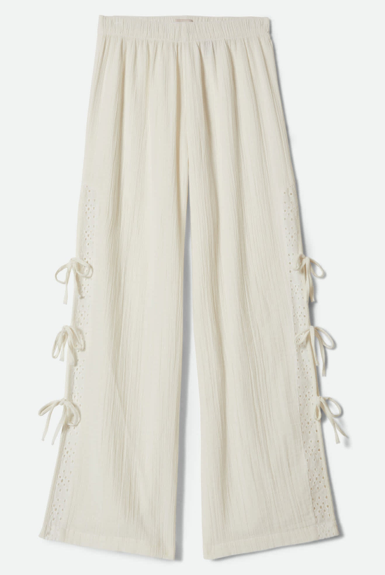 Women's Seaside Eyelet Wide Leg Pant in the color Off White Eyelet - Front Product View