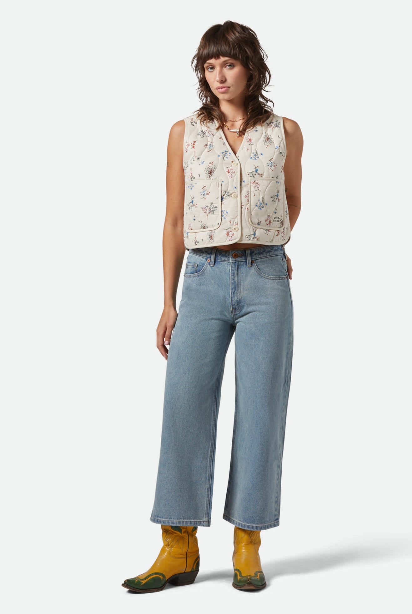 Women's Margo Cropped 5-Pocket Pant in the color Light Denim - Women's Front View