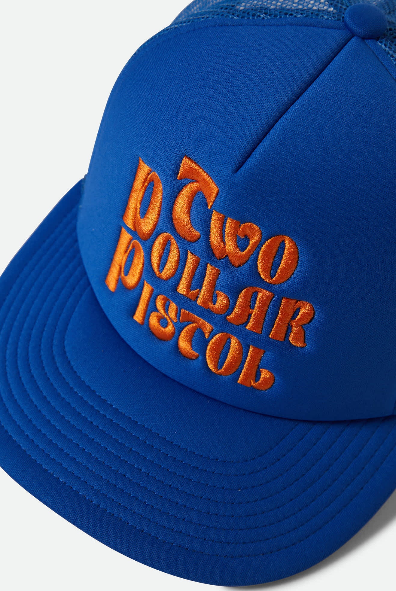 Women's Two Dollar Pistol Netplus Trucker Hat in the color Electric Blue/Electric Blue - Additional Style View