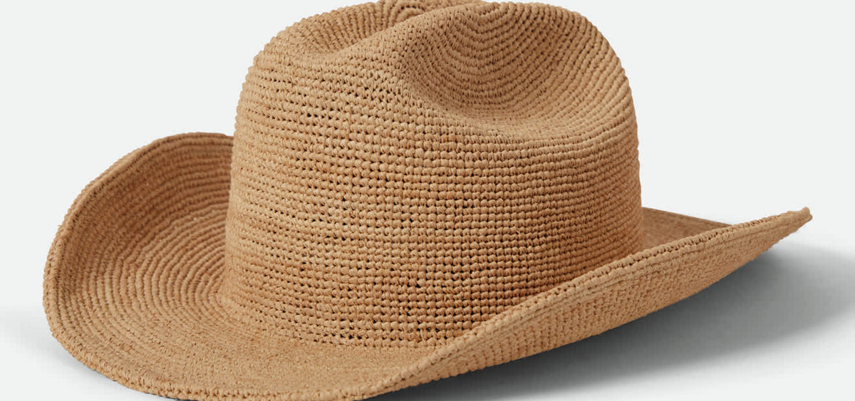 Women's Odessa Straw Packable Cowboy Hat in the color Tan - Front Product View