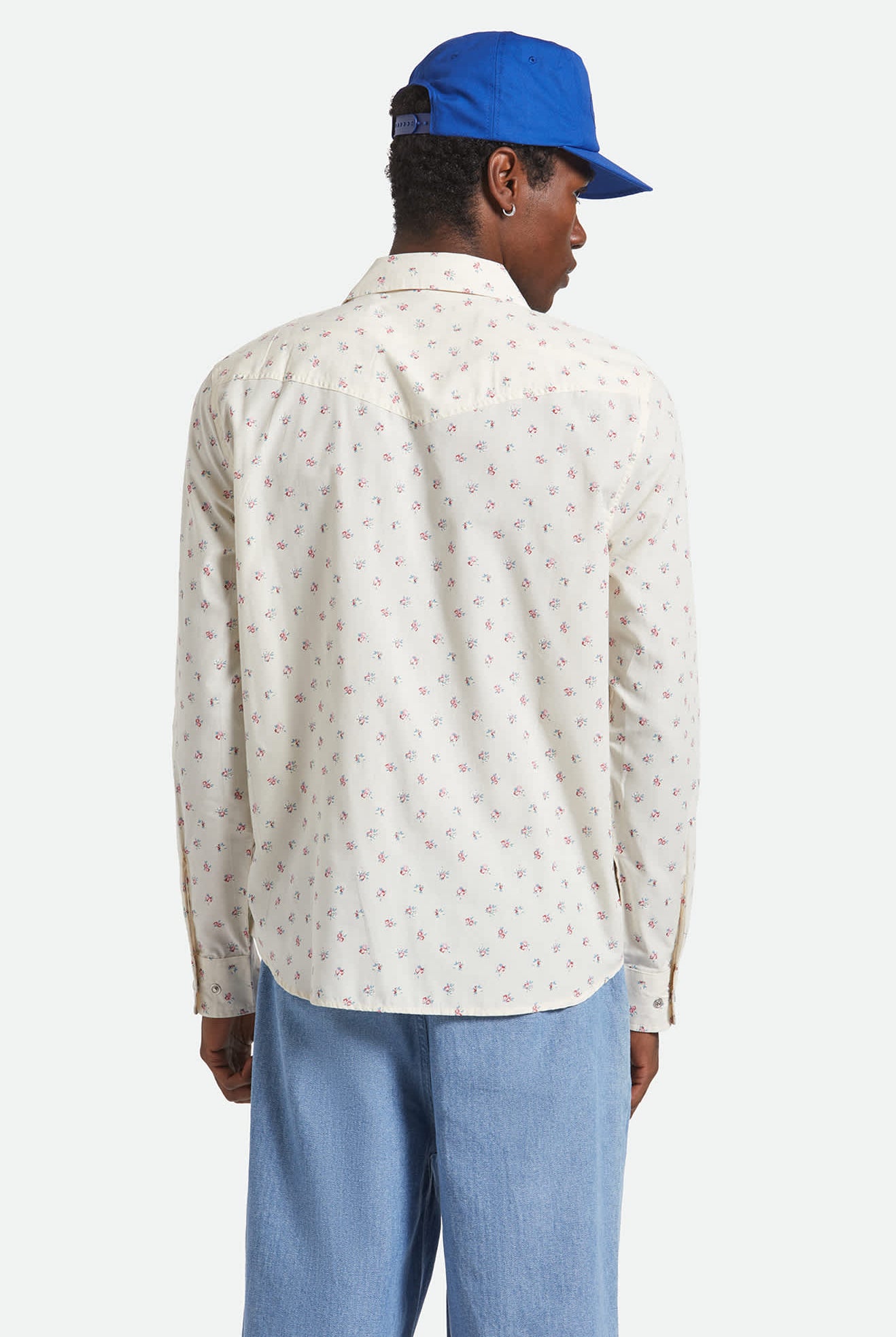 Men's Wayne Western L/S Shirt in the color Whitecap - Men's Back View