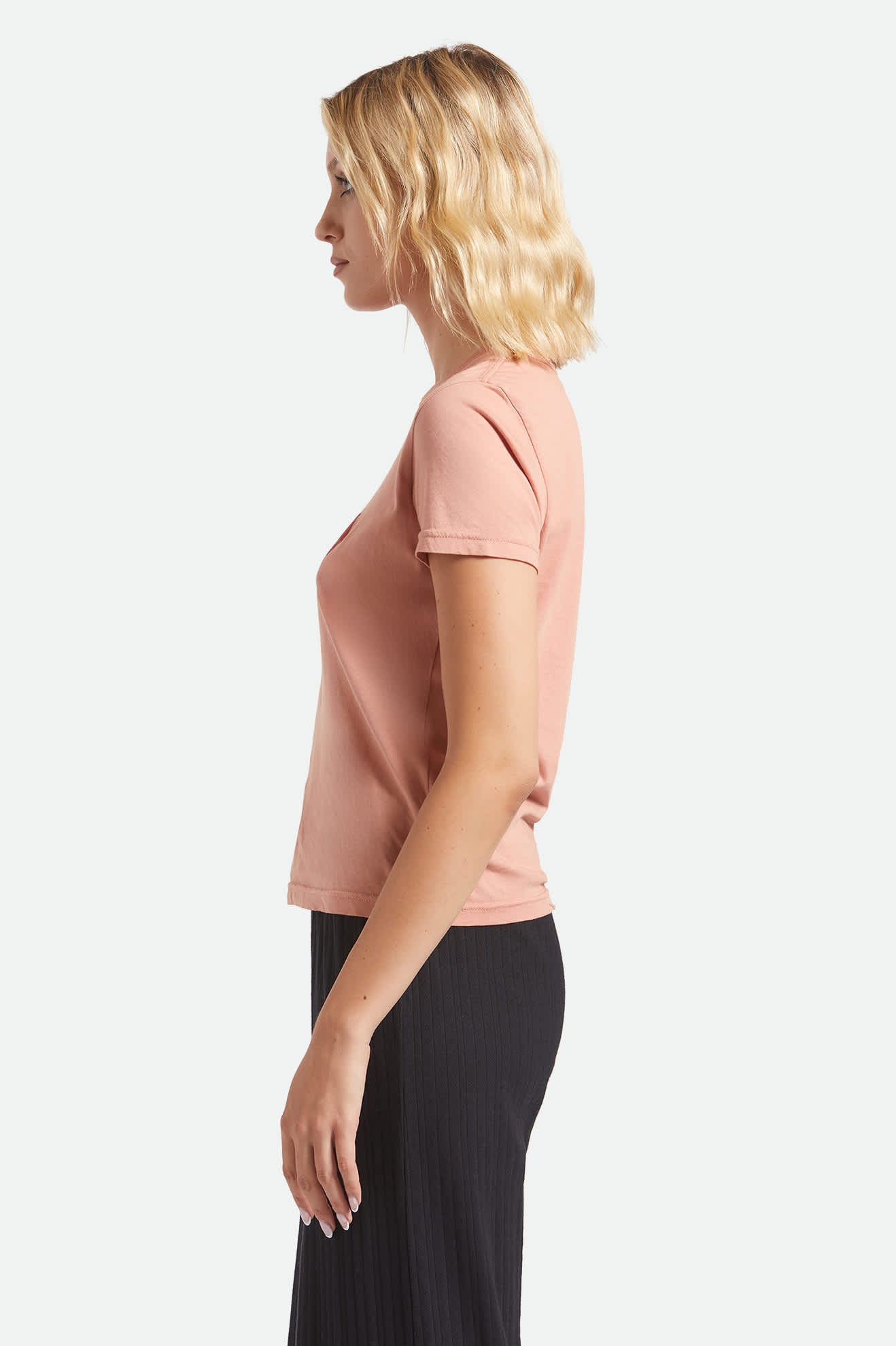 Women's Tossed Dice Crew T-Shirt in the color Italian Clay - Women's Side View