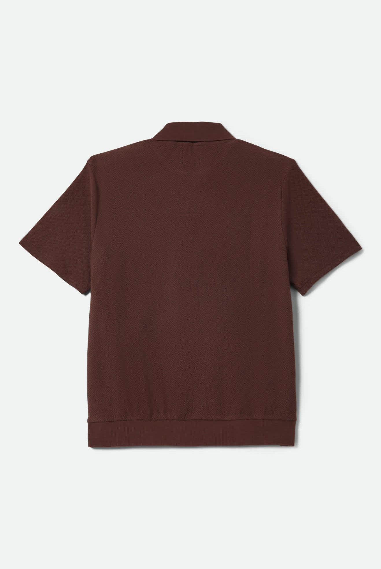 Men's Theo Jacquard Short Sleeve Polo in the color Chocolate/Off White - Additional Laydown image