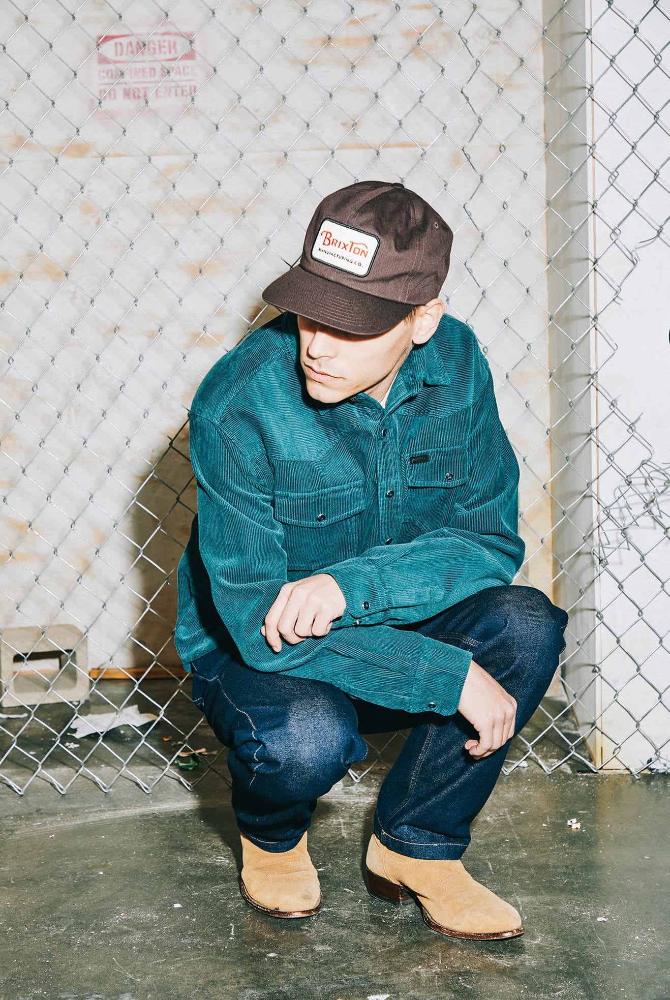 Men's New West Relaxed Overshirt in the color Night Sage Corduroy - Men's Lifestyle image