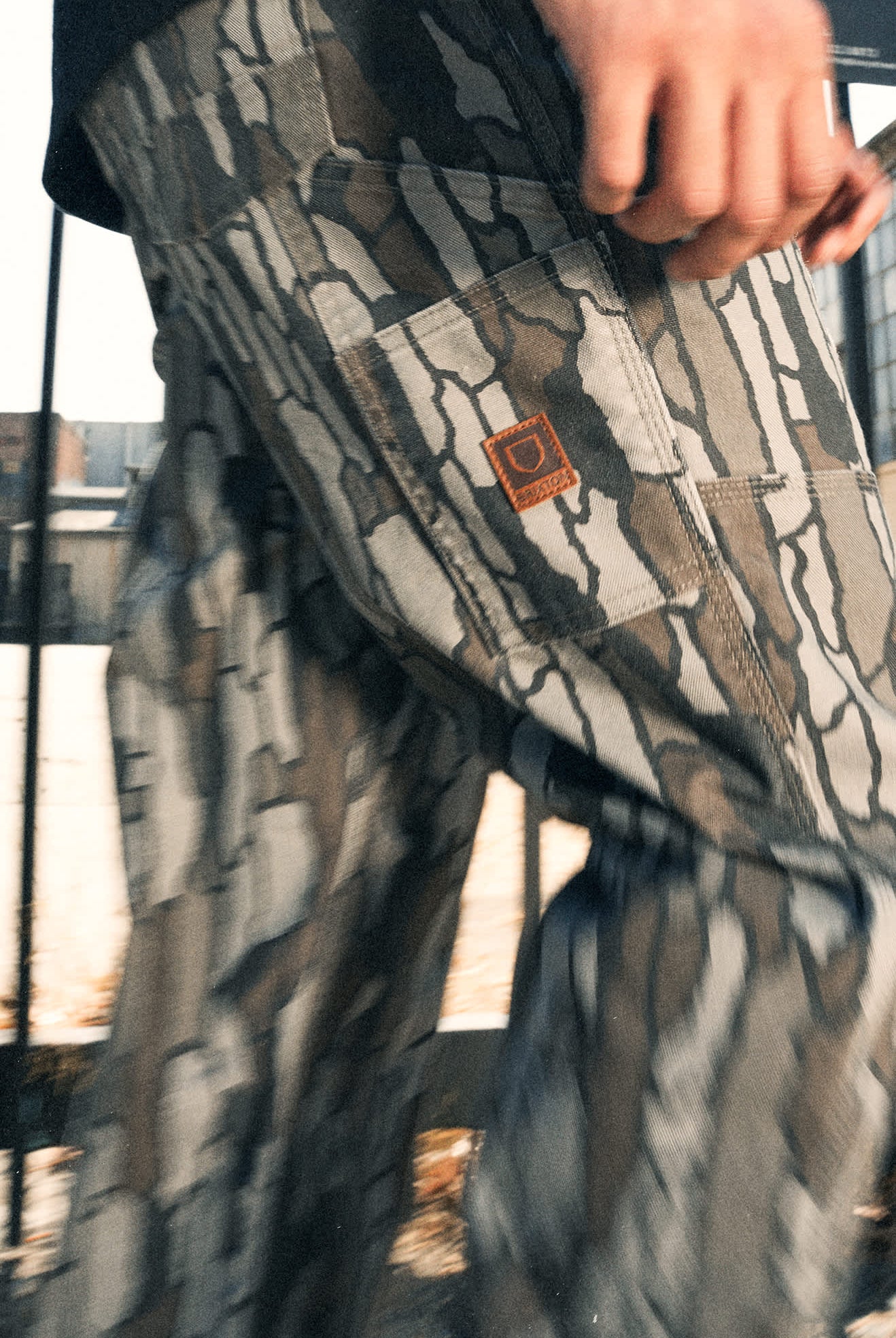 Men's Builders Carpenter Stretch Pant in the color Bark Camo - Men's Lifestyle image