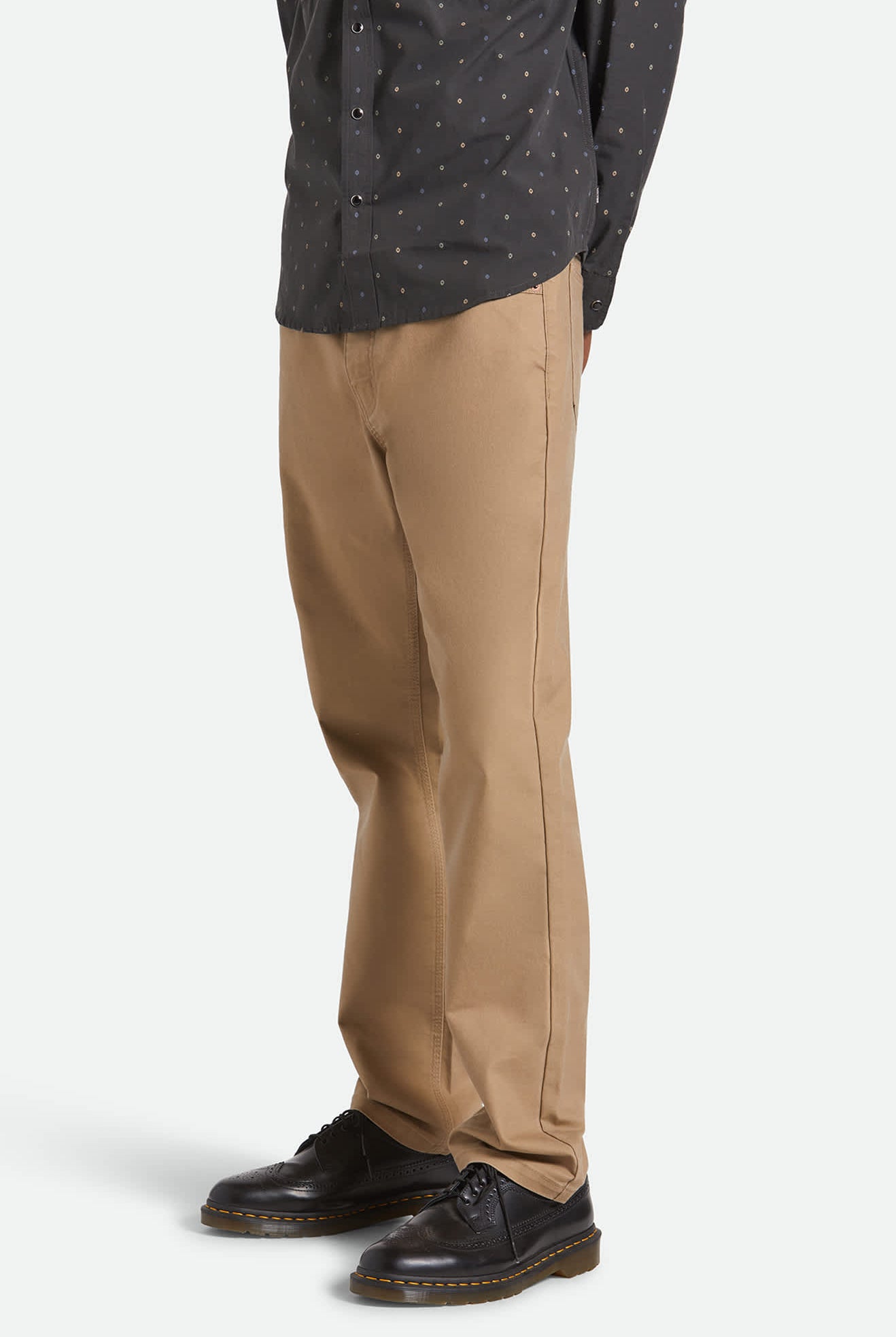 Men's Builders 5 Pocket Stretch Pant in the color Khaki - Men's Side View