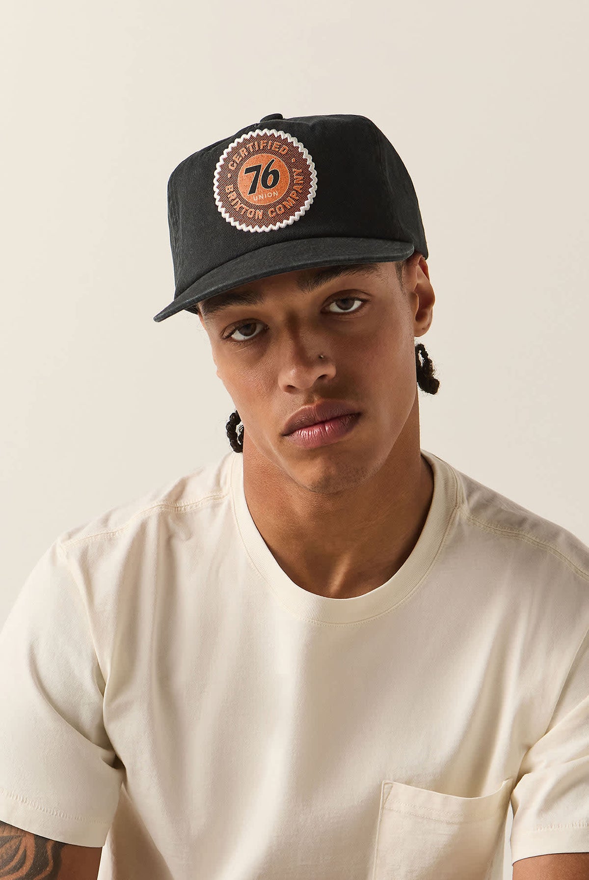 Unisex 76 Certified Snapback in the color Washed Black - Men's Front View