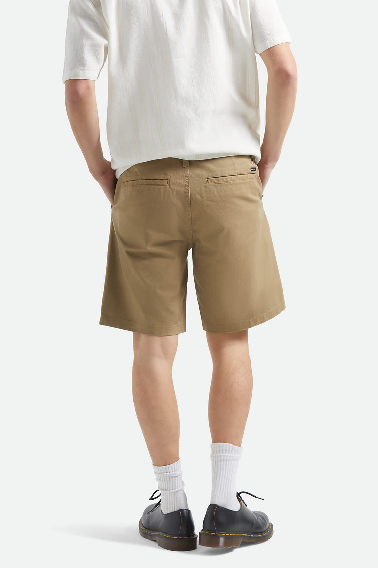 Men's Santo Chino Short in the color Khaki - Men's Back View