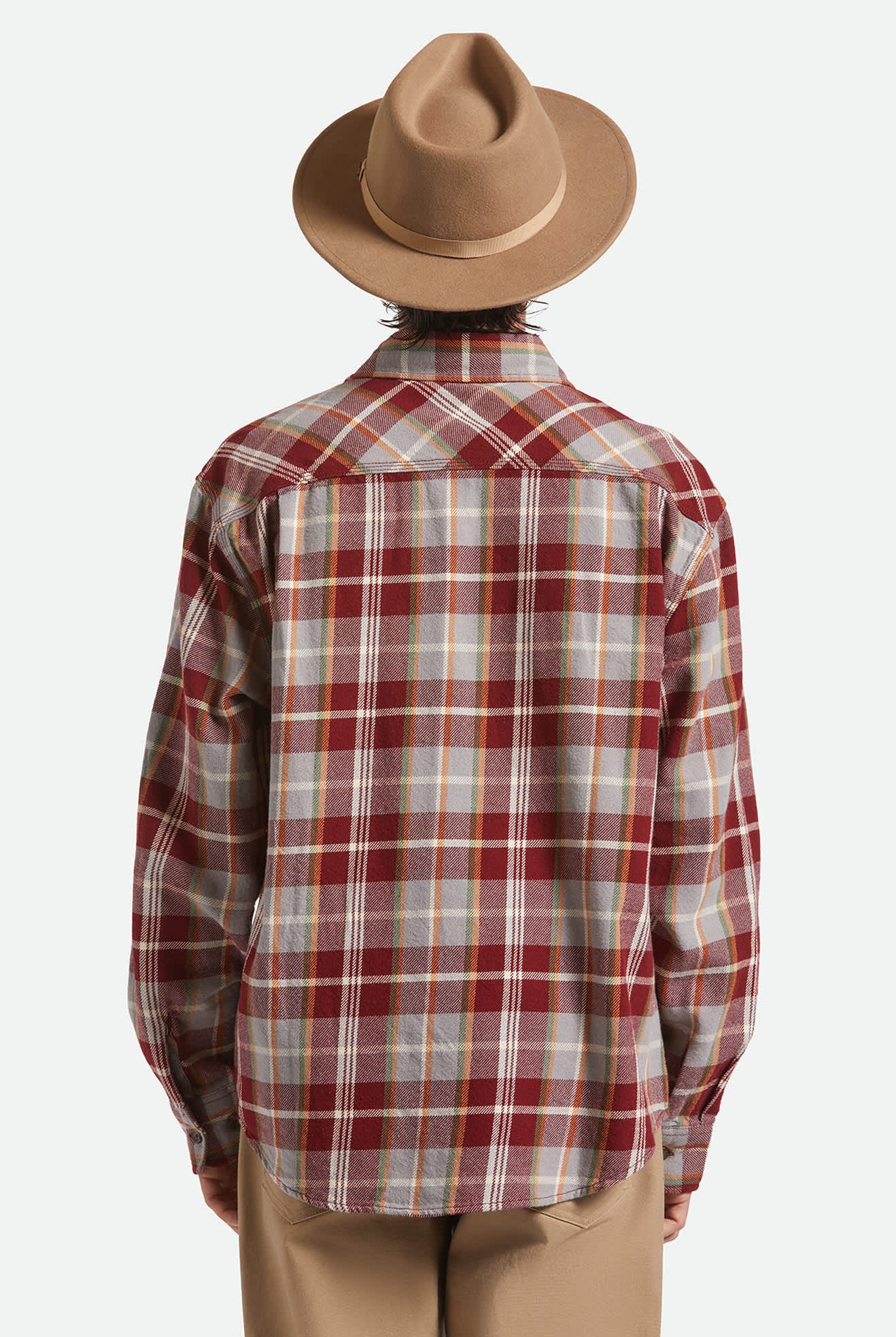 Unisex Messer Packable Fedora in the color Khaki/Khaki - Men's Back View