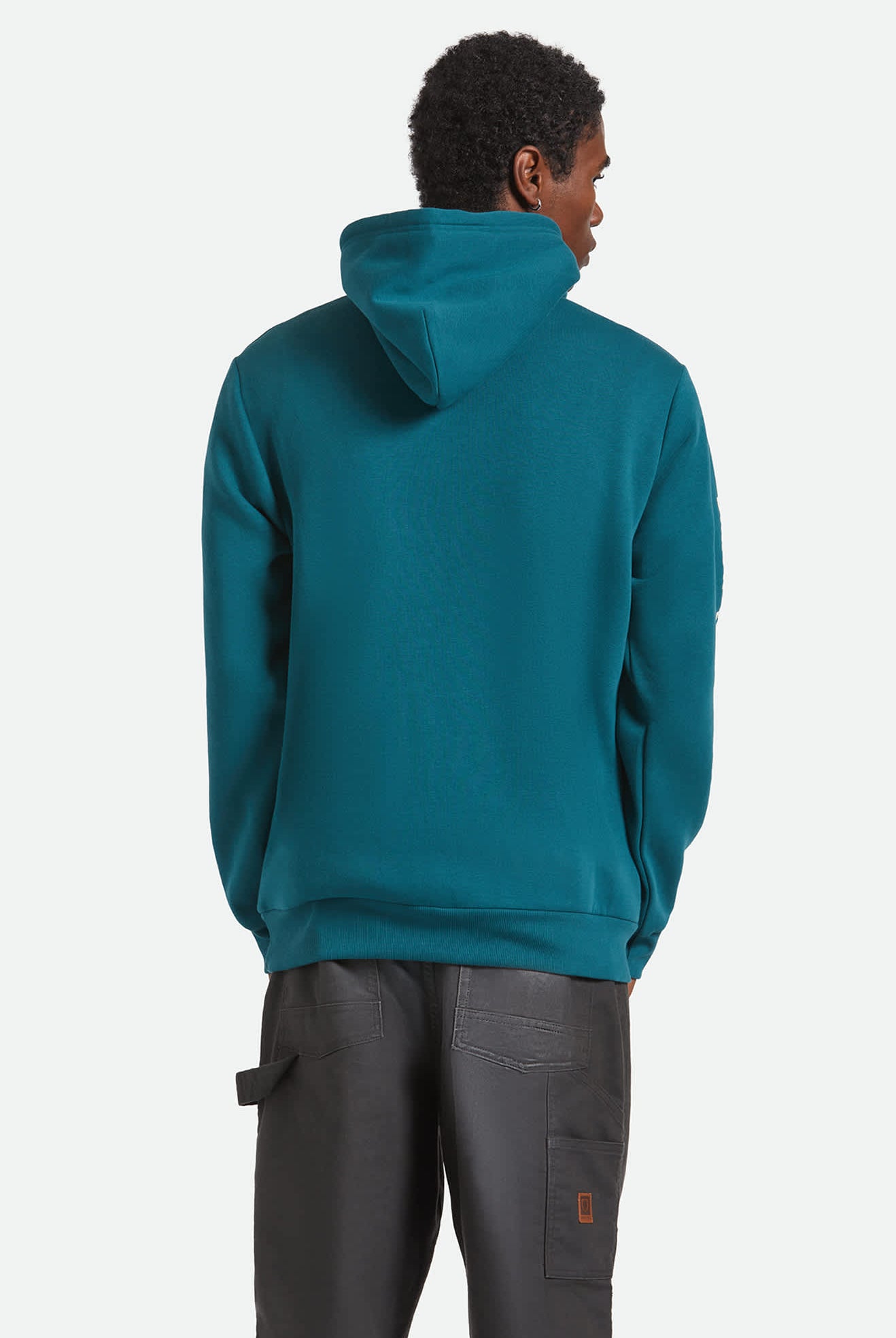 Men's Woodburn Hoodie in the color Night Sage - Men's Back View