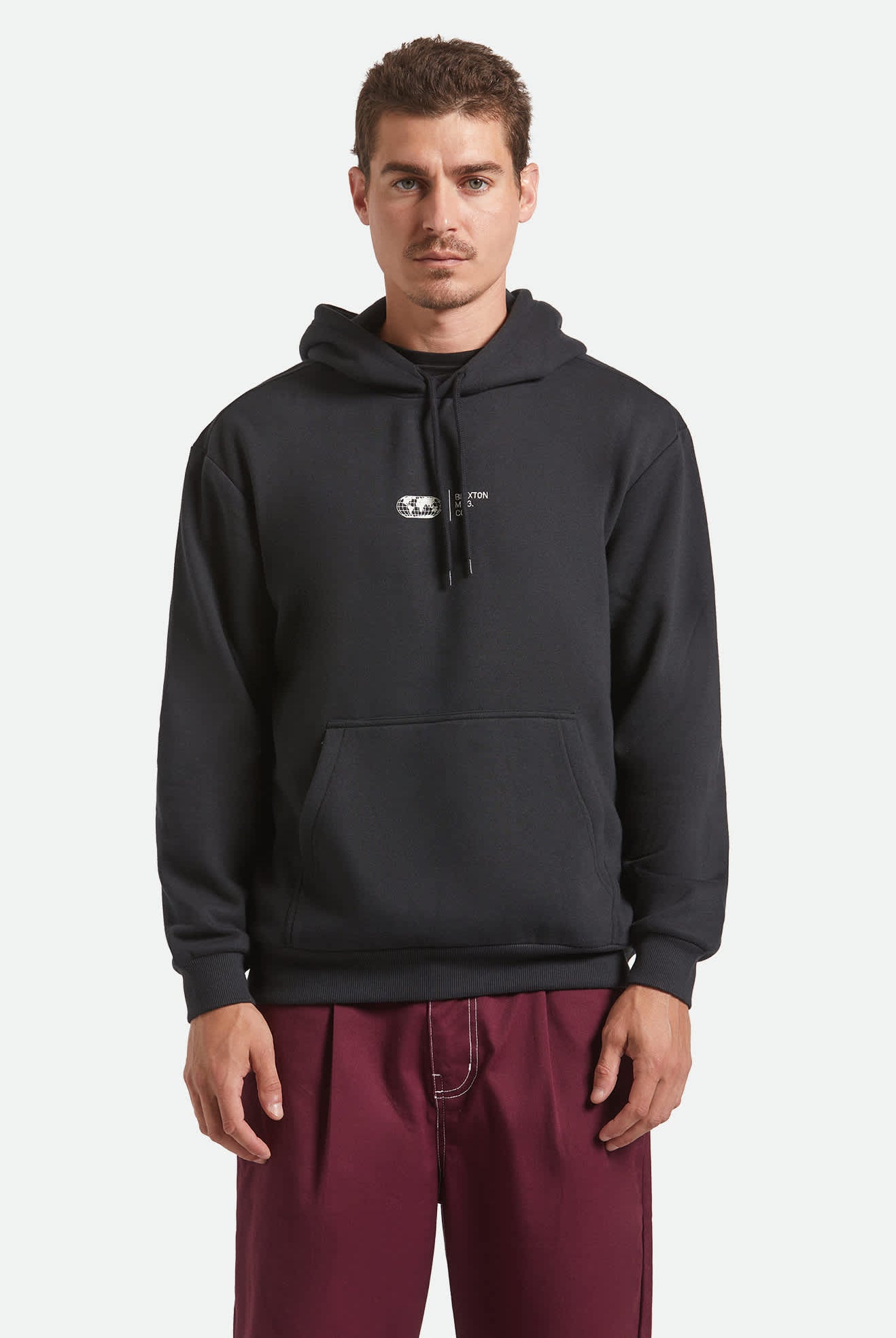 Men's Union Relaxed Hoodie in the color Black - Men's Front View