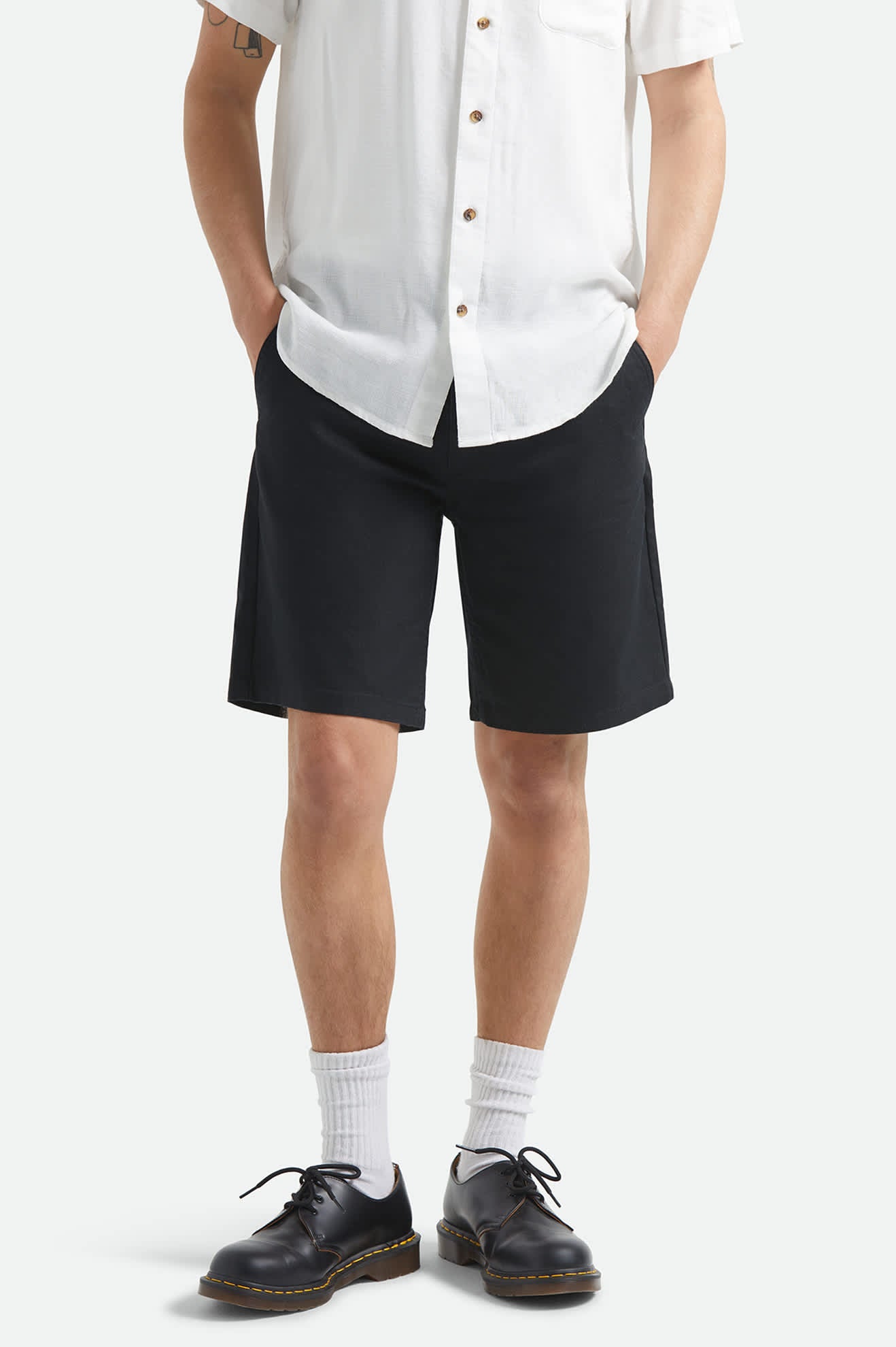 Men's Santo Chino Short in the color Black - Men's Front View
