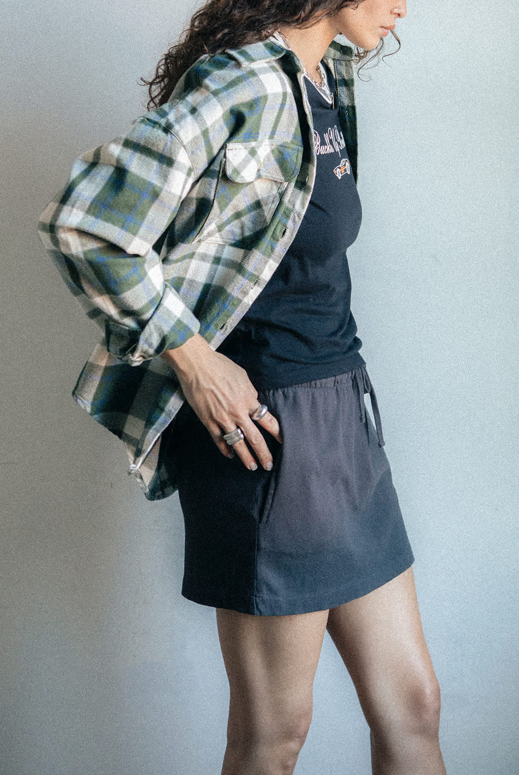 Women's Carefree Organic Garment Dye Lounge Skirt in the color Black - Men's Lifestyle image