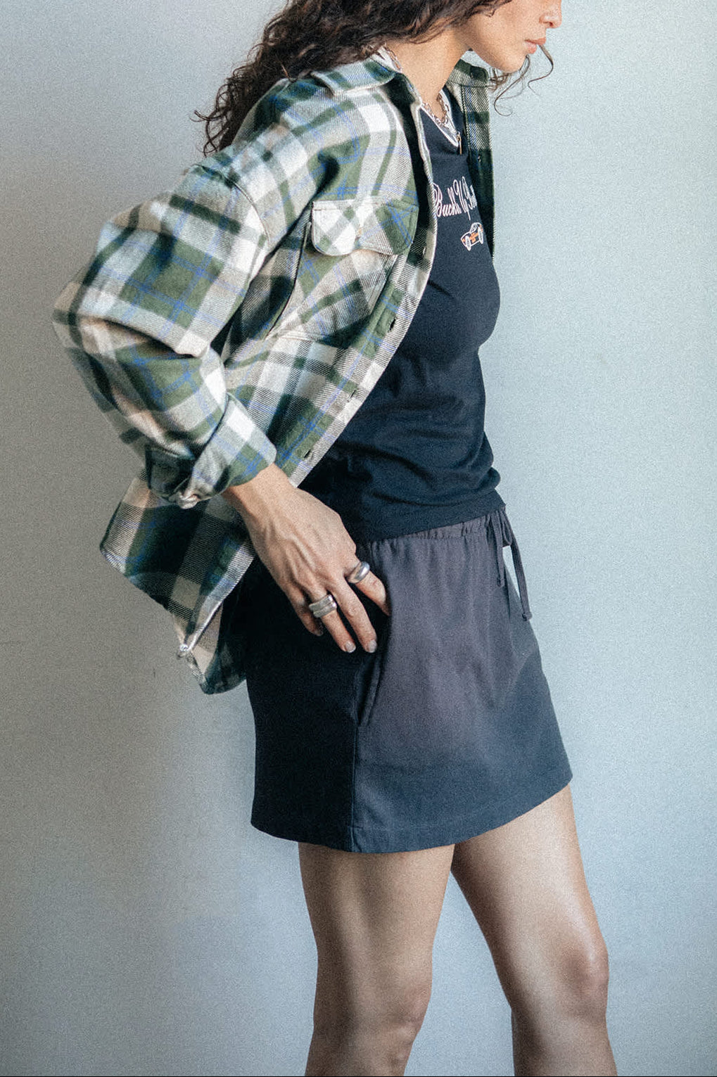 Women's Carefree Organic Garment Dye Lounge Skirt in the color Black - Men's Lifestyle image